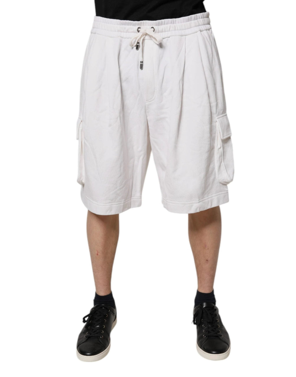 Dolce & Gabbana White Cotton Cargo Bermuda Sweatshorts Shorts by Dolce & Gabbana