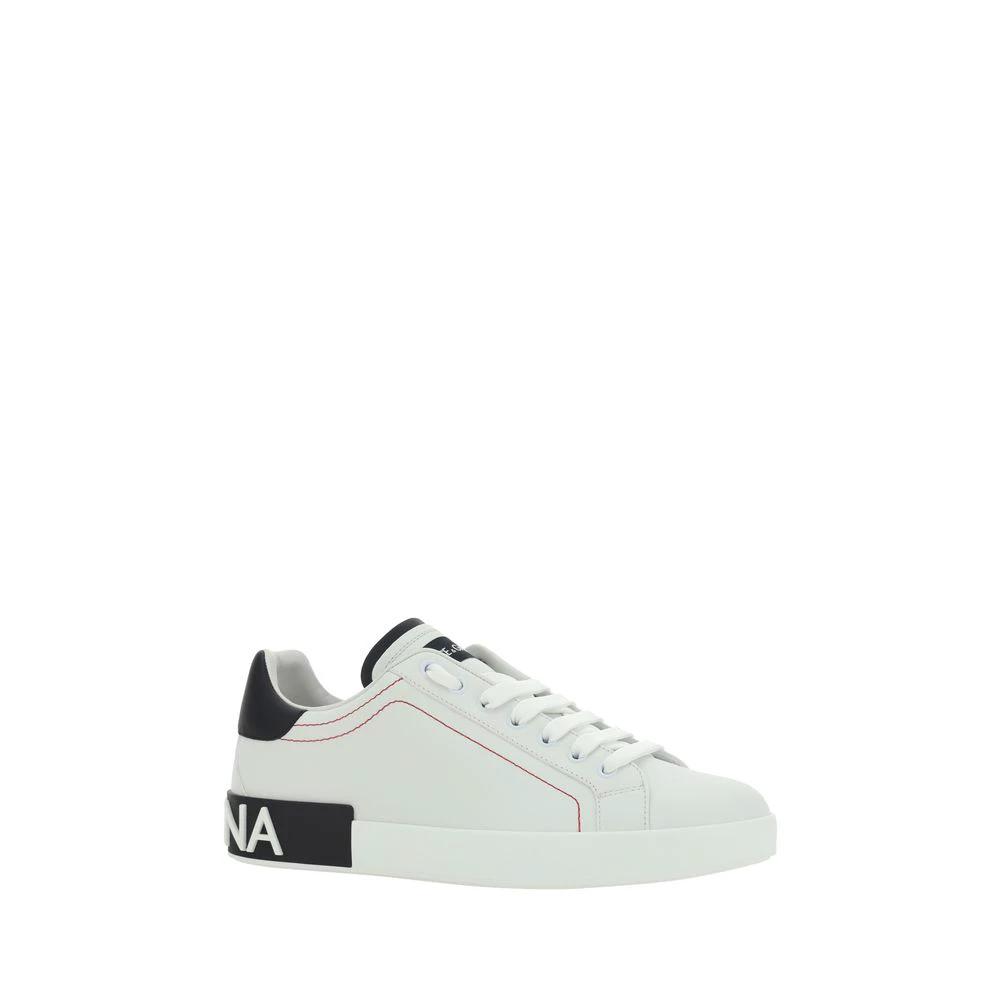Dolce & Gabbana White Calf Leather Bos Taurus Low Top Sneakers by Dolce & Gabbana