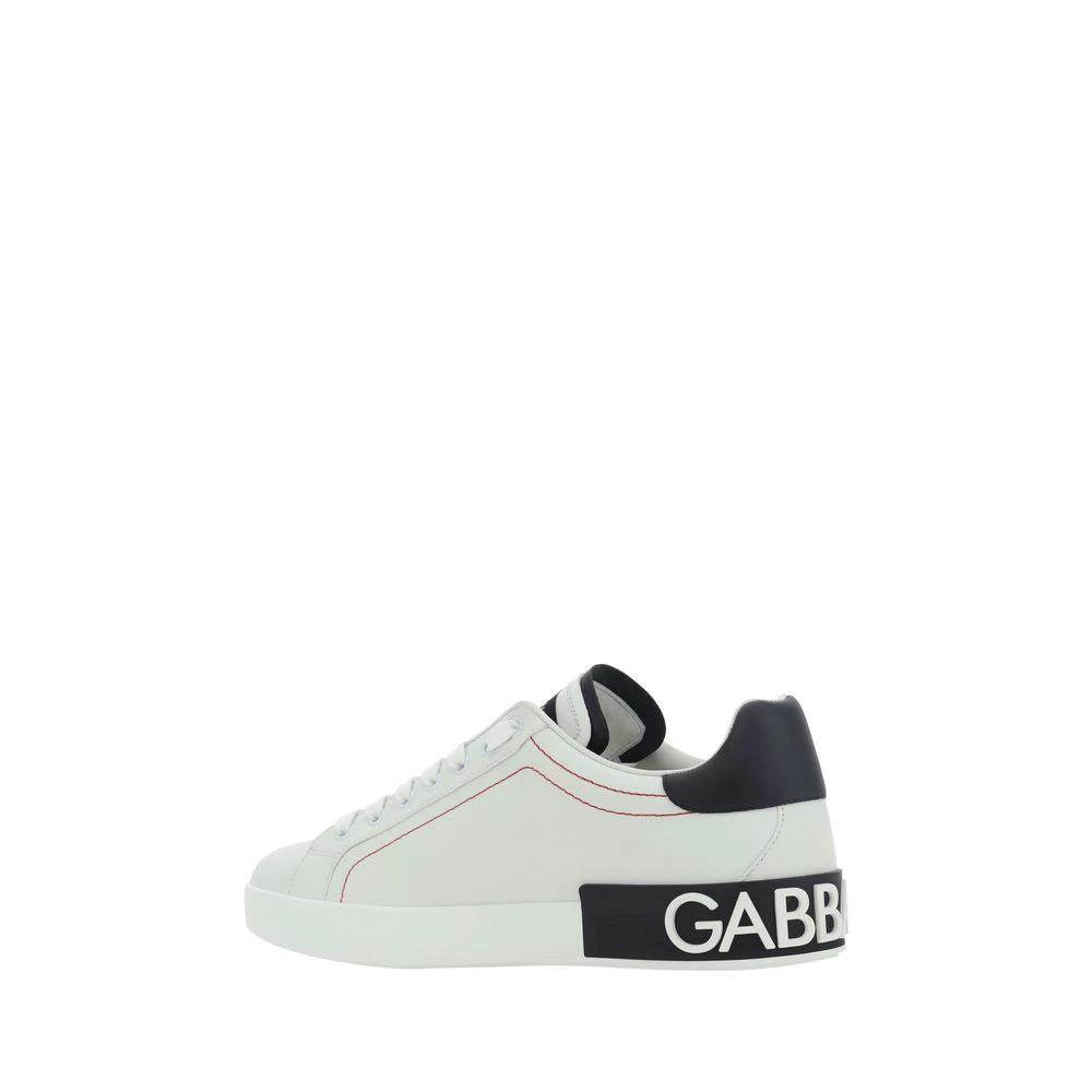 Dolce & Gabbana White Calf Leather Bos Taurus Low Top Sneakers by Dolce & Gabbana