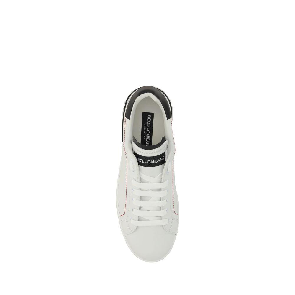 Dolce & Gabbana White Calf Leather Bos Taurus Low Top Sneakers by Dolce & Gabbana