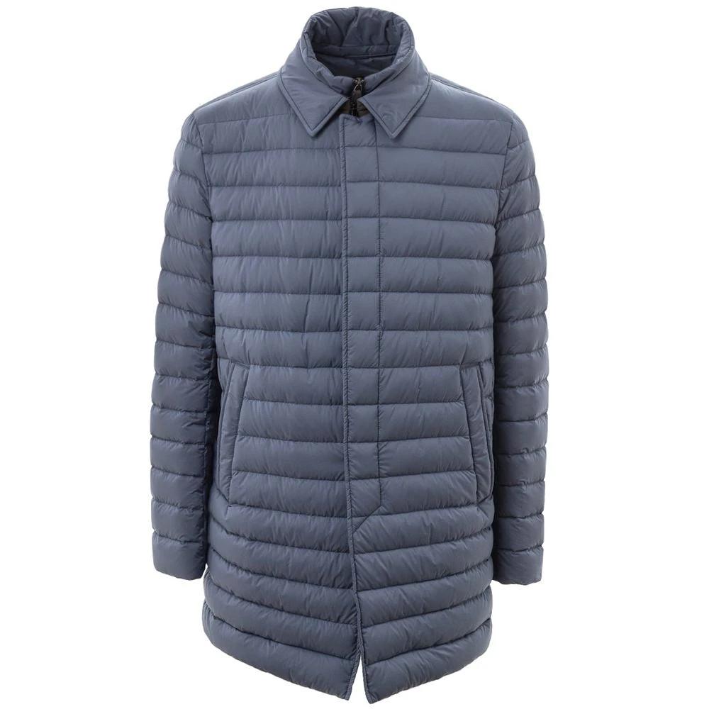 Herno Blue Polyester Coat by Herno