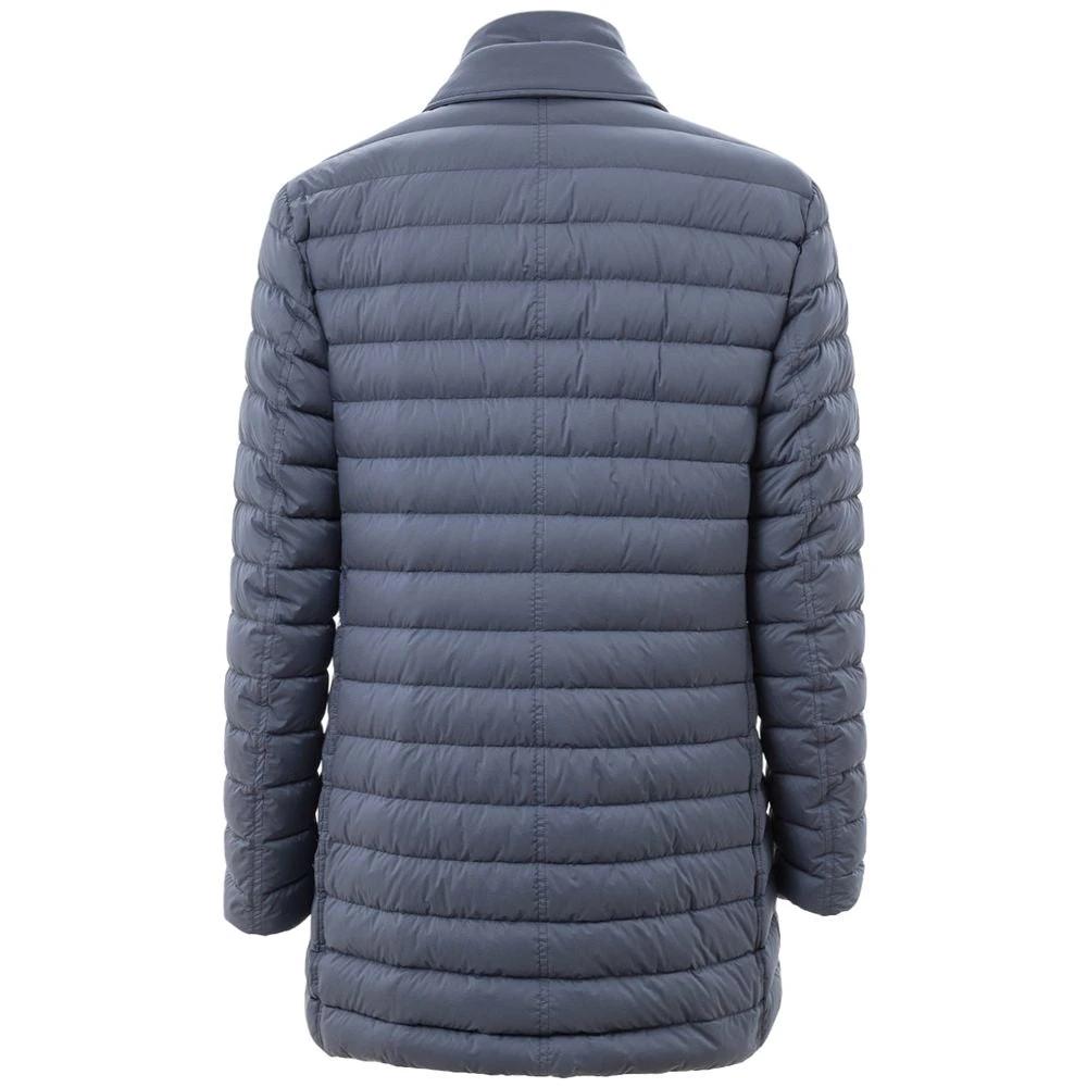 Herno Blue Polyester Coat by Herno