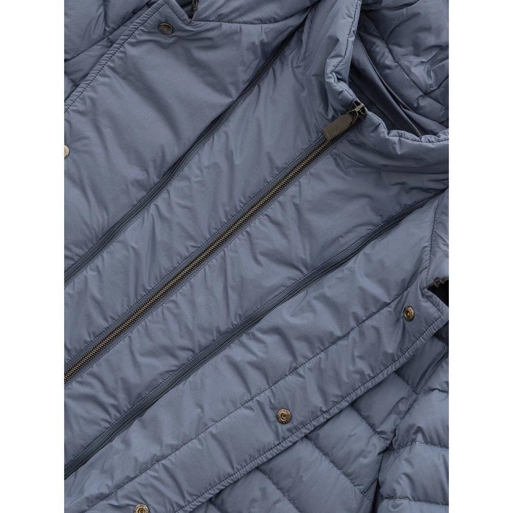 Herno Blue Polyester Coat by Herno