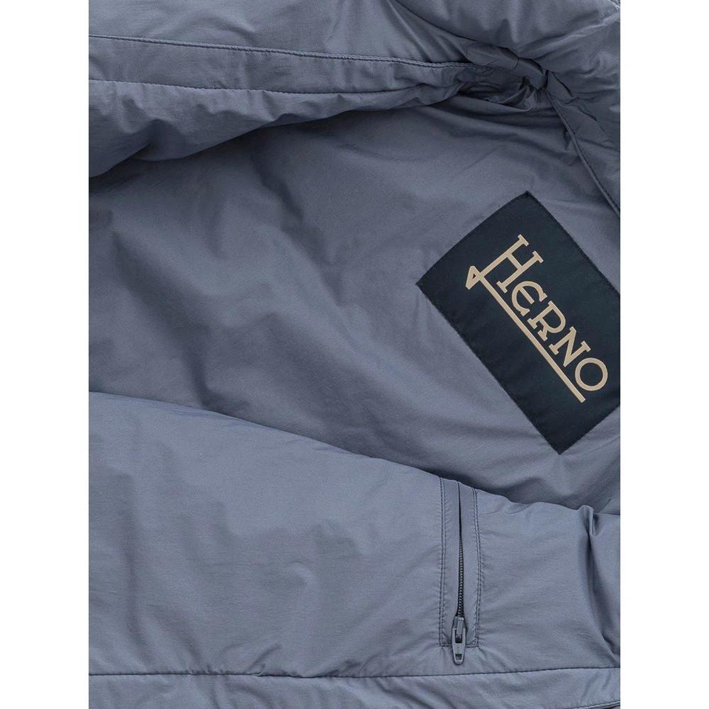 Herno Blue Polyester Coat by Herno