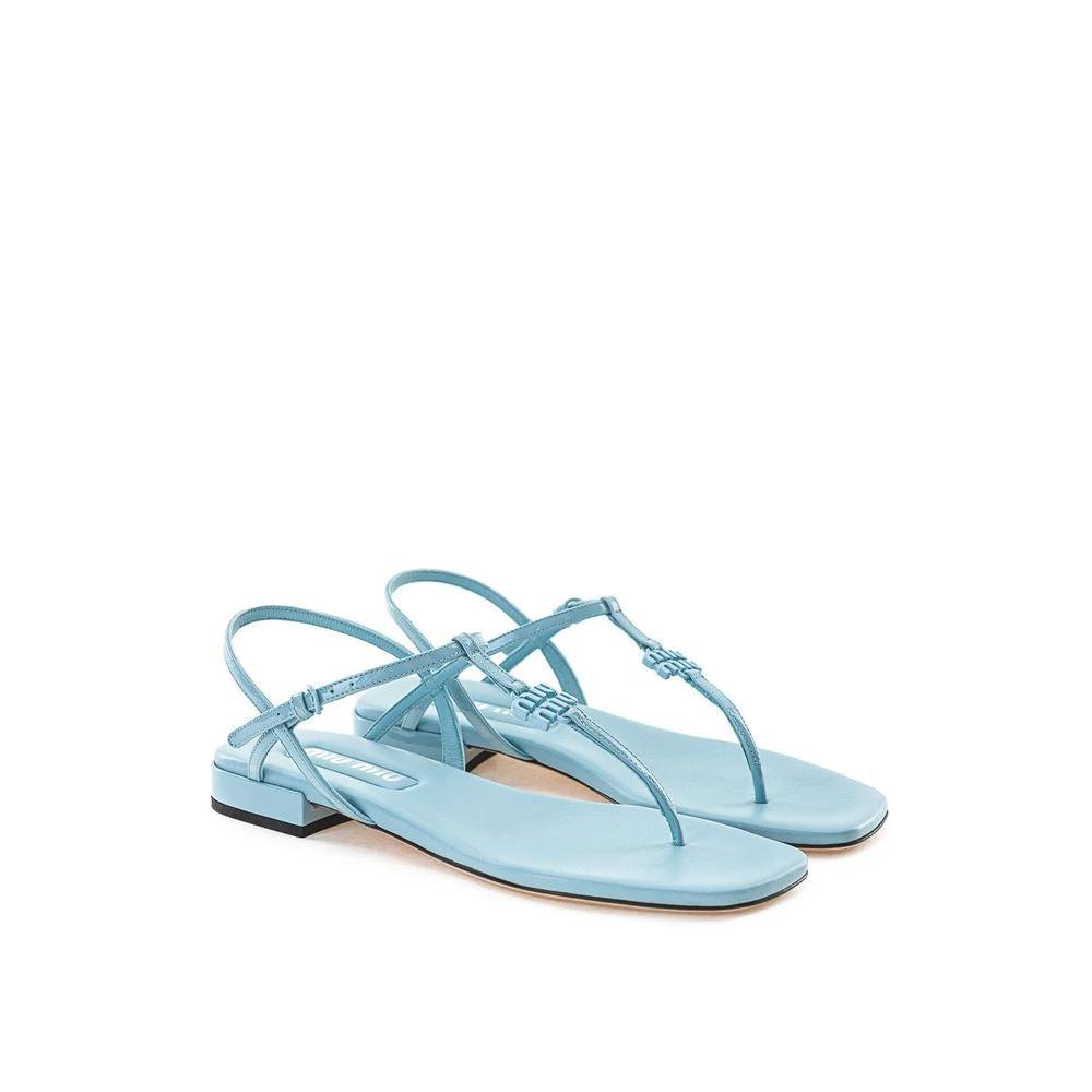 Miu Miu Blue Patent Leather Flip-Flop Sandals by Miu Miu