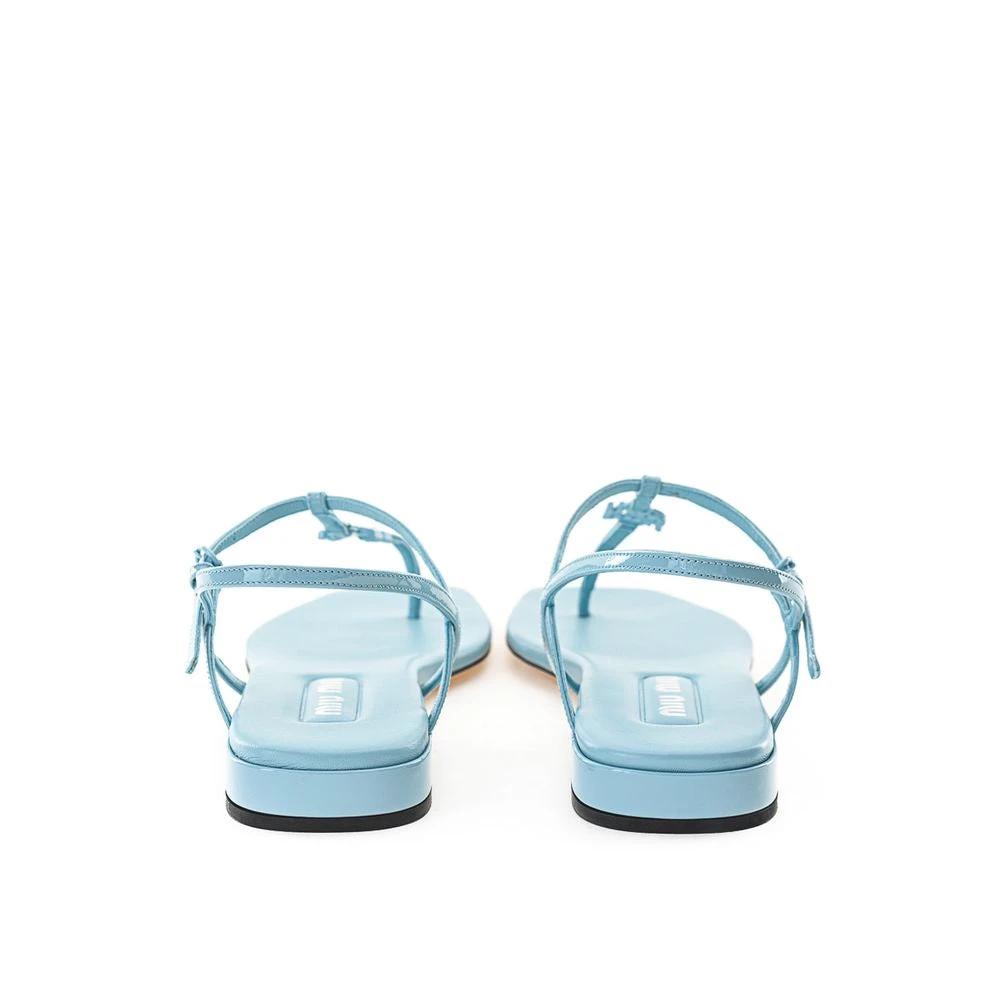 Miu Miu Blue Patent Leather Flip-Flop Sandals by Miu Miu