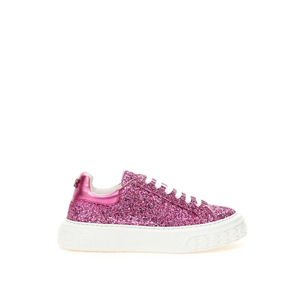 Casadei Fuchsia Fabric And Leather Low Top Sneakers by Casadei