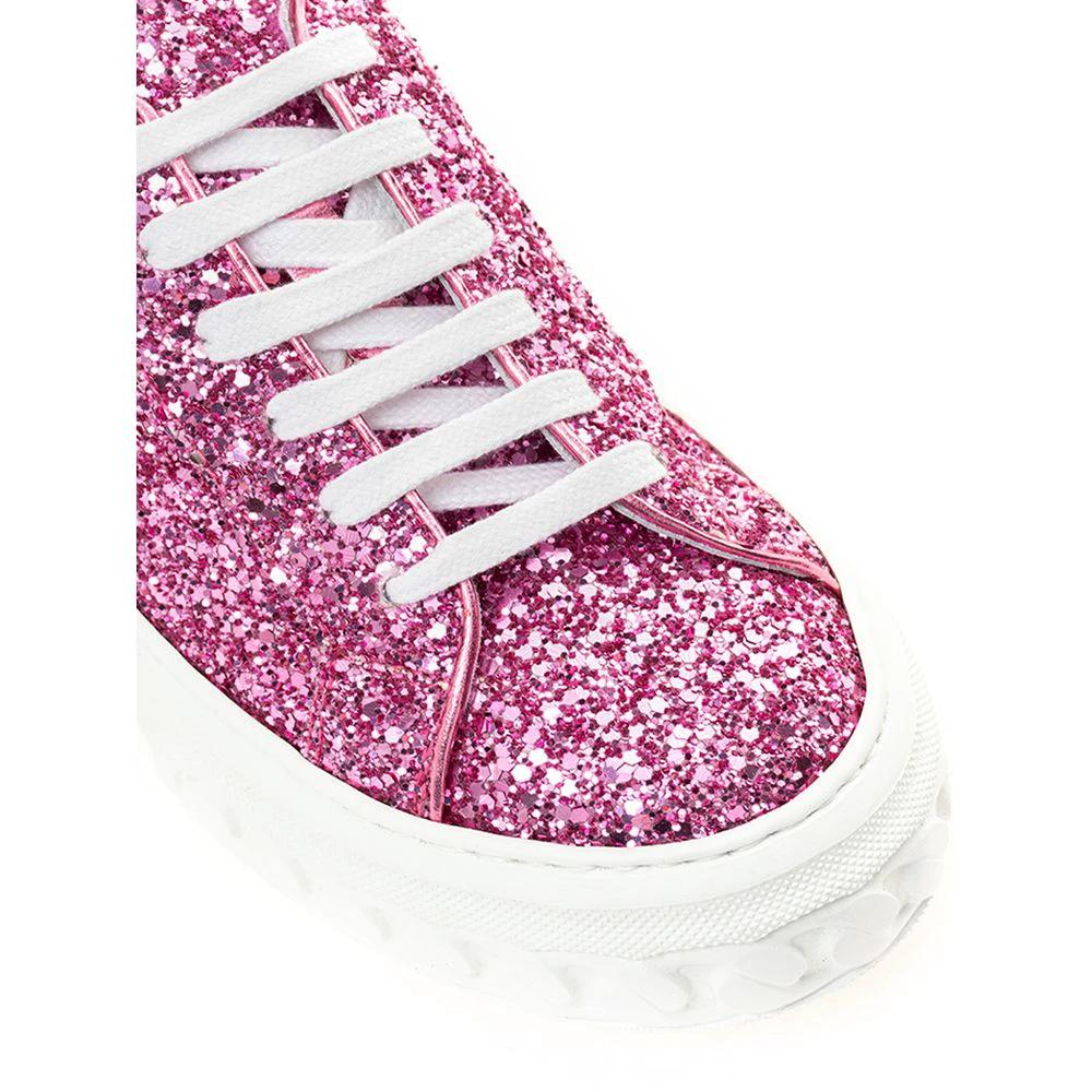 Casadei Fuchsia Fabric And Leather Low Top Sneakers by Casadei