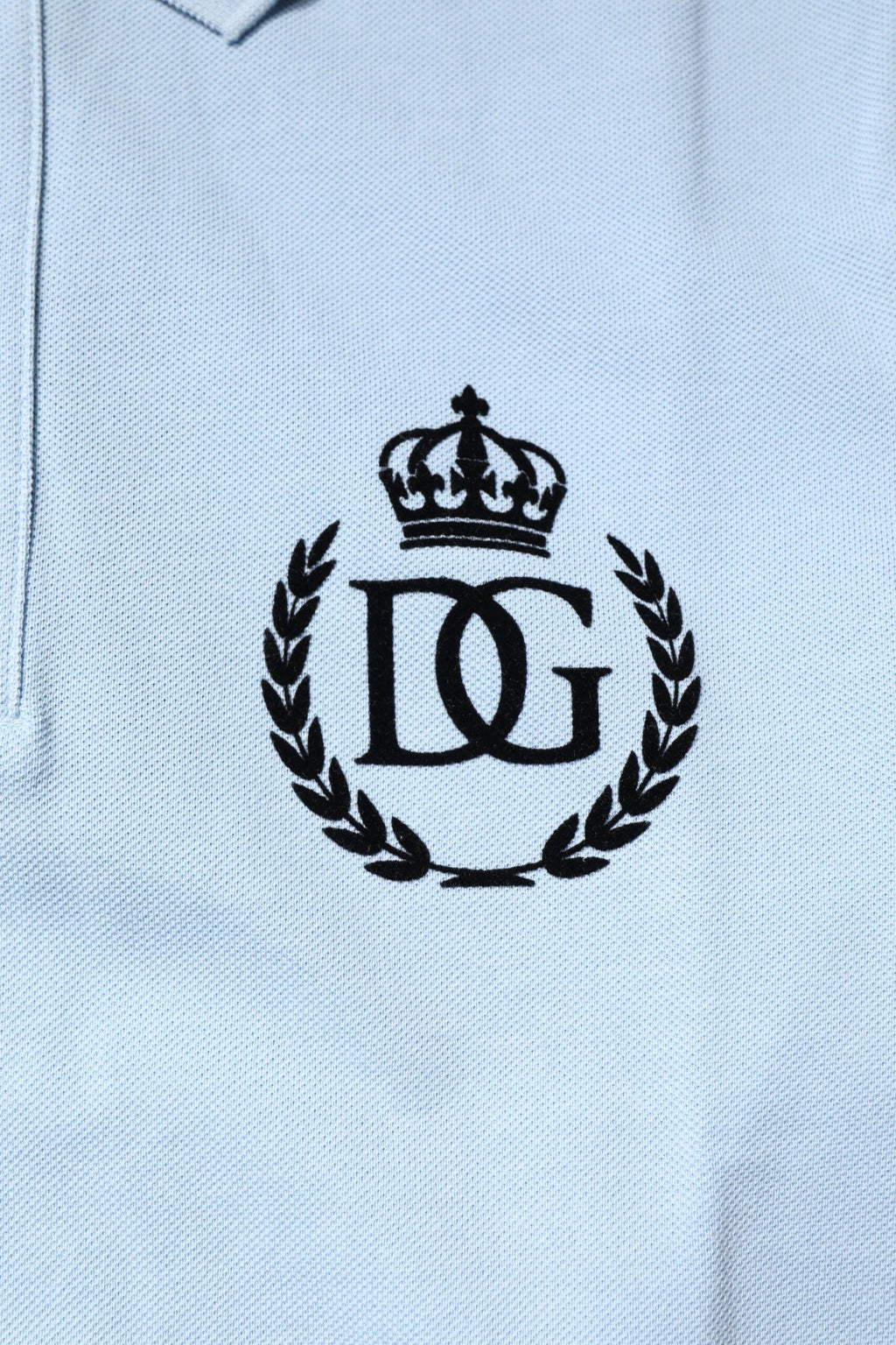 Dolce & Gabbana Sky Blue Cotton Crown Collared Polo T-shirt by Dolce & Gabbana