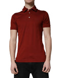 Dolce & Gabbana Red Cotton DG Logo Collared Men Polo T-shirt by Dolce & Gabbana