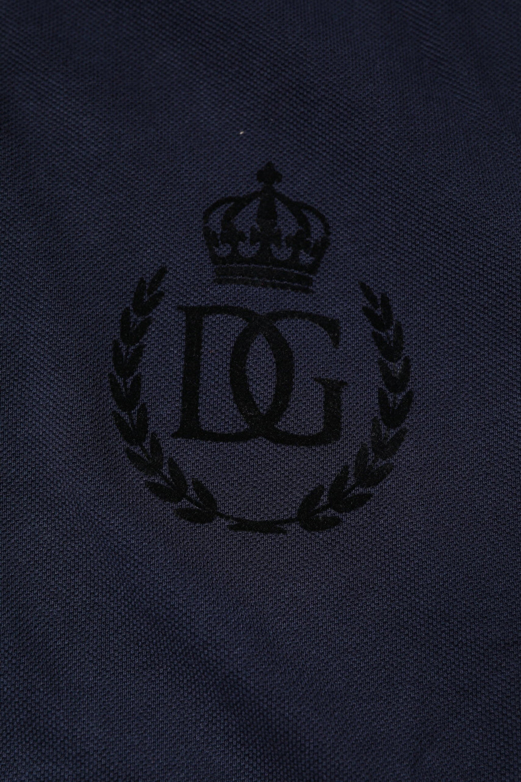 Dolce & Gabbana Dark Blue Cotton Crown Collared Polo T-shirt by Dolce & Gabbana