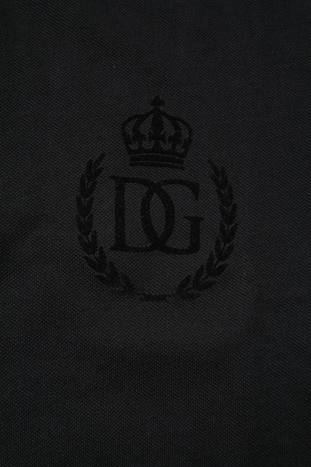 Dolce & Gabbana Black Cotton DG Logo Collared Polo T-shirt by Dolce & Gabbana