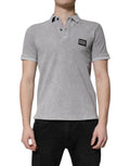 Dolce & Gabbana Gray Logo Plaque Cotton Men Polo Shirt T-shirt by Dolce & Gabbana