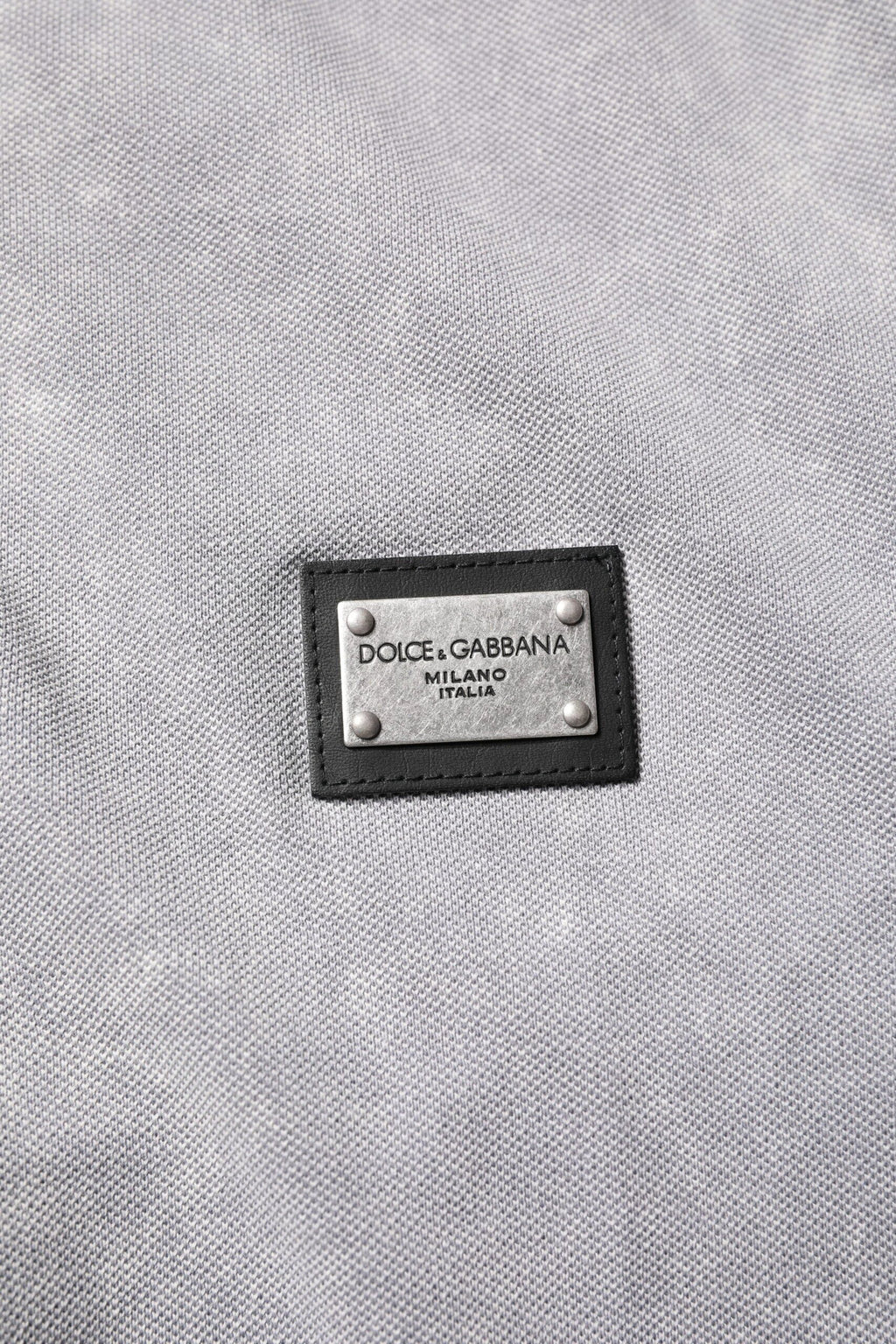 Dolce & Gabbana Gray Logo Plaque Cotton Men Polo Shirt T-shirt by Dolce & Gabbana