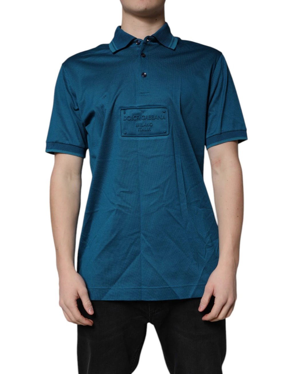Dolce & Gabbana Blue Logo Cotton Men Polo Shirt T-shirt by Dolce & Gabbana