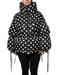 Dolce & Gabbana Black White Polka Dot Full Zip Puffer Jacket by Dolce & Gabbana