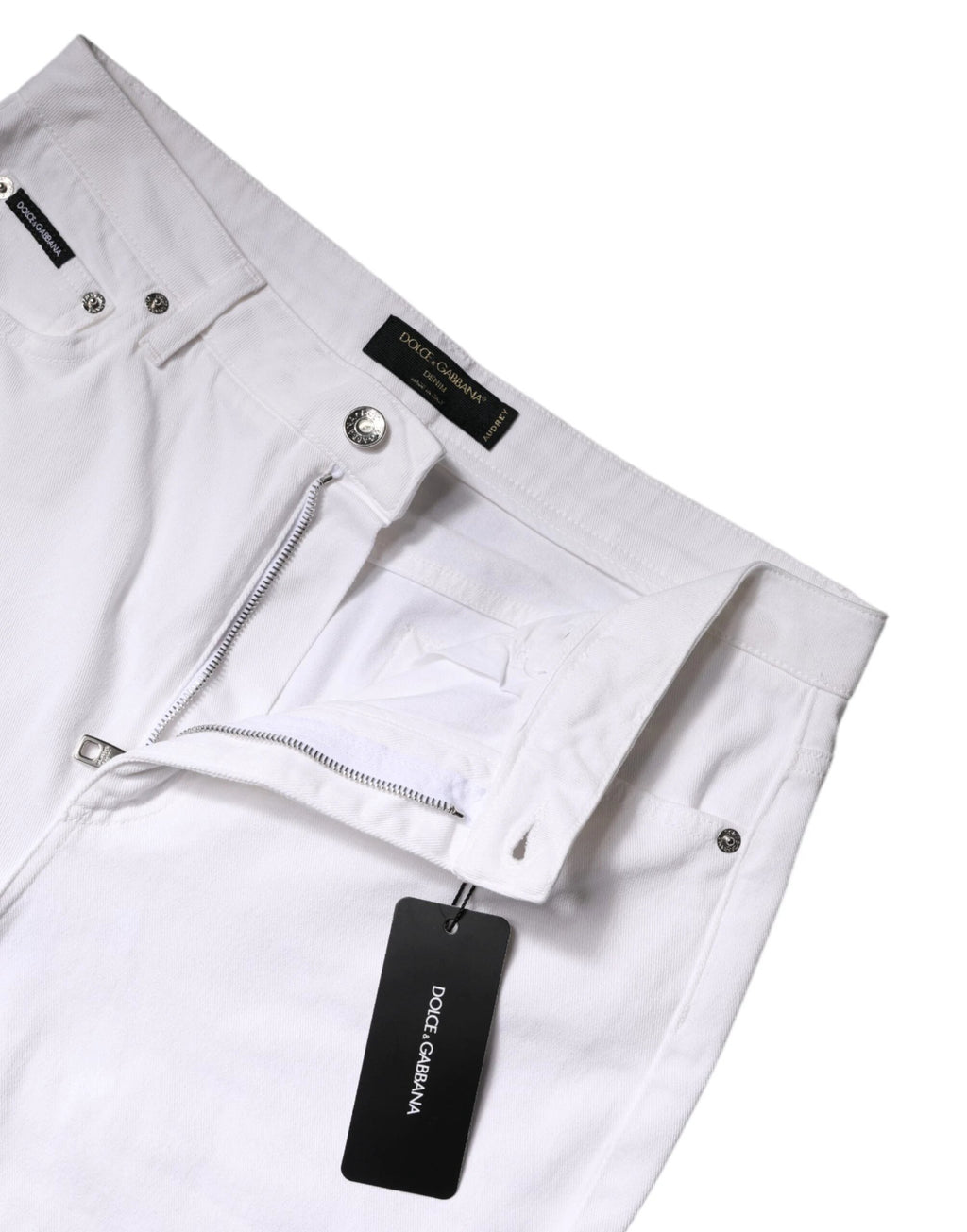 Dolce & Gabbana White Cotton Mid Waist Skinny Denim Jeans by Dolce & Gabbana