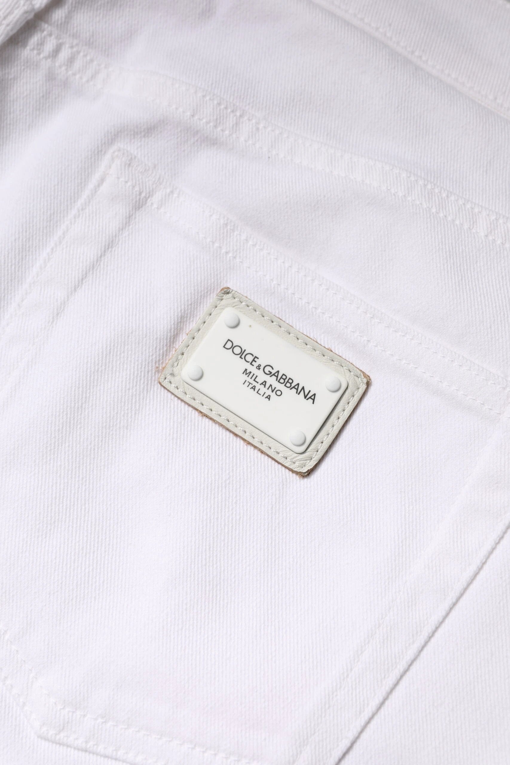 Dolce & Gabbana White Cotton Mid Waist Skinny Denim Jeans by Dolce & Gabbana