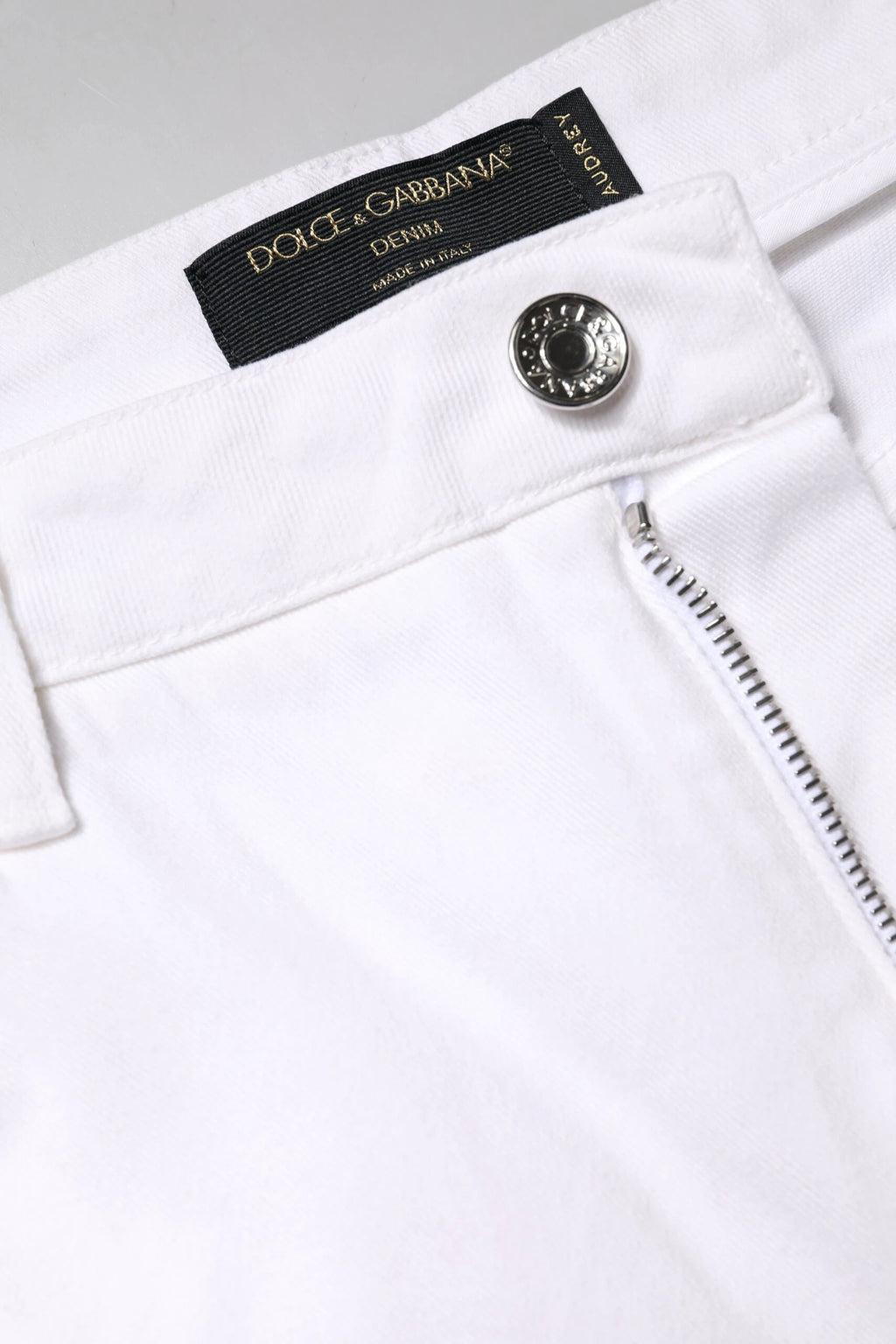 Dolce & Gabbana White Cotton Mid Waist Skinny Denim Jeans by Dolce & Gabbana
