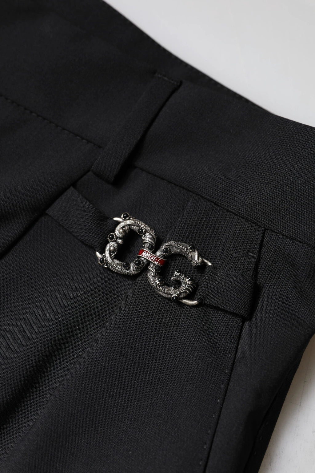 Dolce & Gabbana Black Polyester High Waist Dress Pants by Dolce & Gabbana