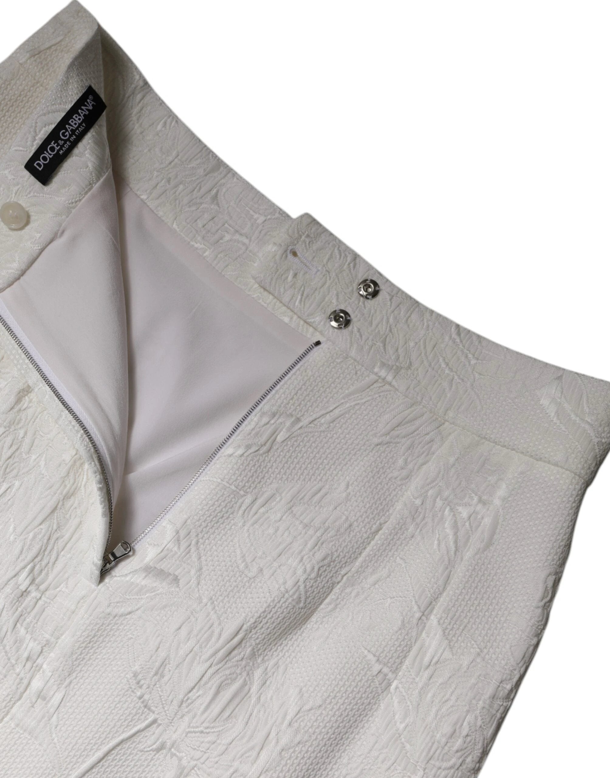 Dolce & Gabbana White High Waist Knee Length Pencil Skirt by Dolce & Gabbana