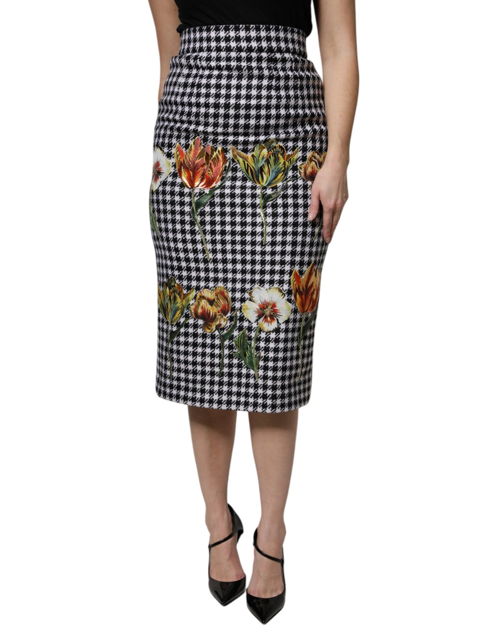 Dolce & Gabbana Multicolor Floral Print High Waist Pencil Cut Skirt by Dolce & Gabbana