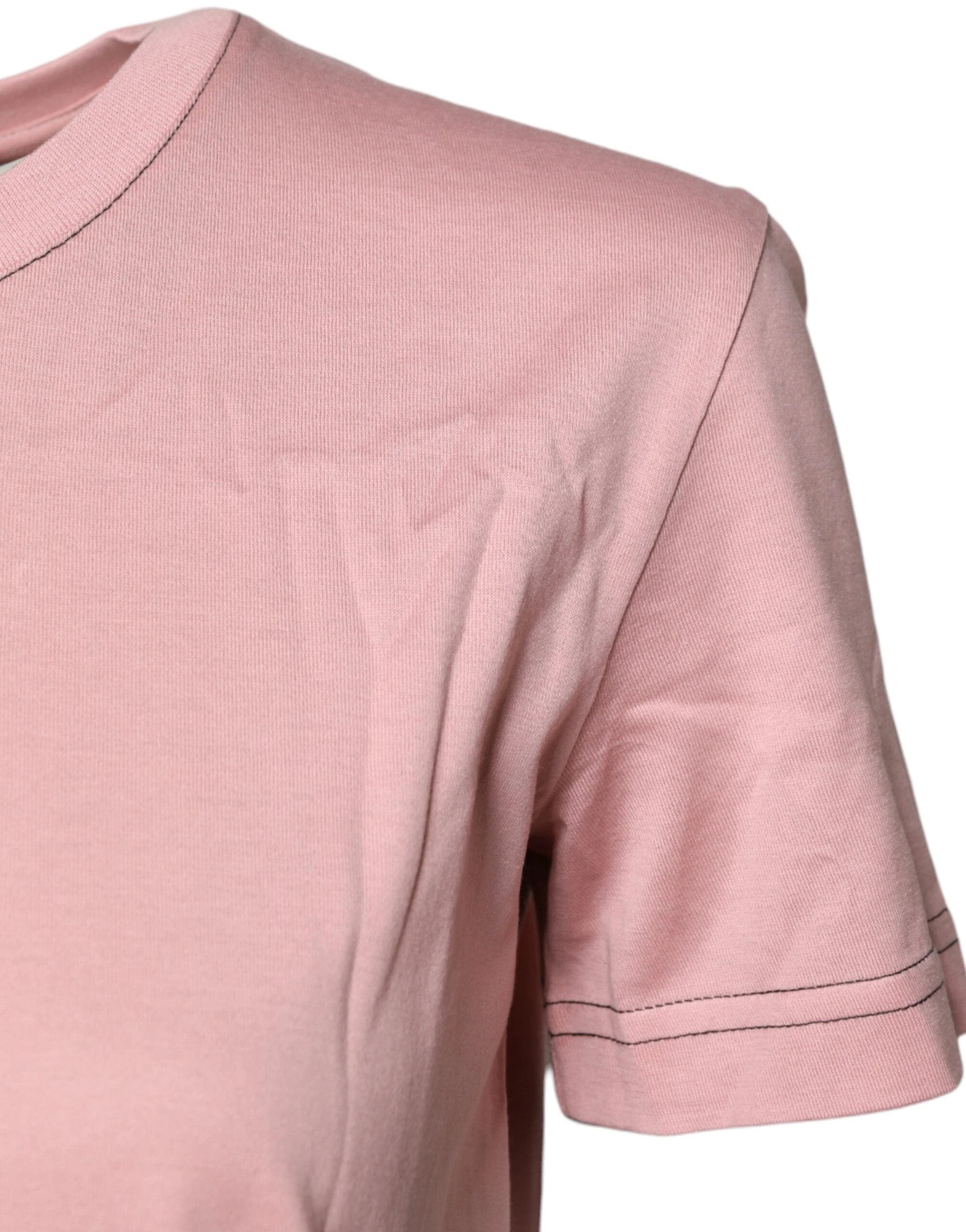 Dolce & Gabbana Pink Logo Print Cotton Crew Neck T-shirt by Dolce & Gabbana