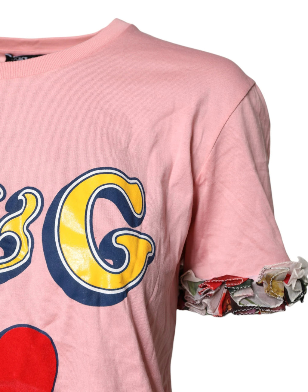 Dolce & Gabbana Pink Logo Print Cotton Crew Neck Tee T-shirt by Dolce & Gabbana
