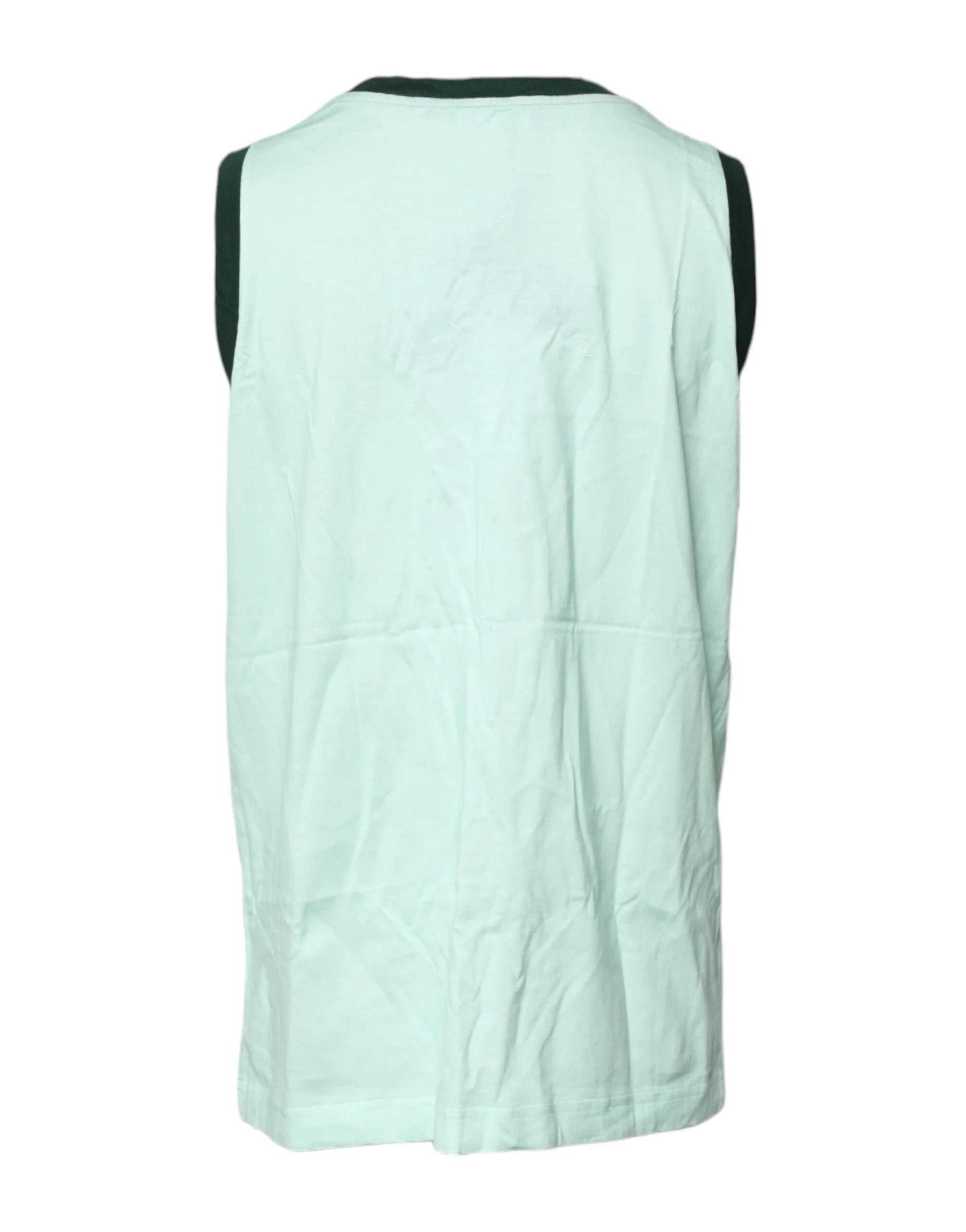 Dolce & Gabbana Light Green Graphic Print Sleeveless Tank T-shirt by Dolce & Gabbana