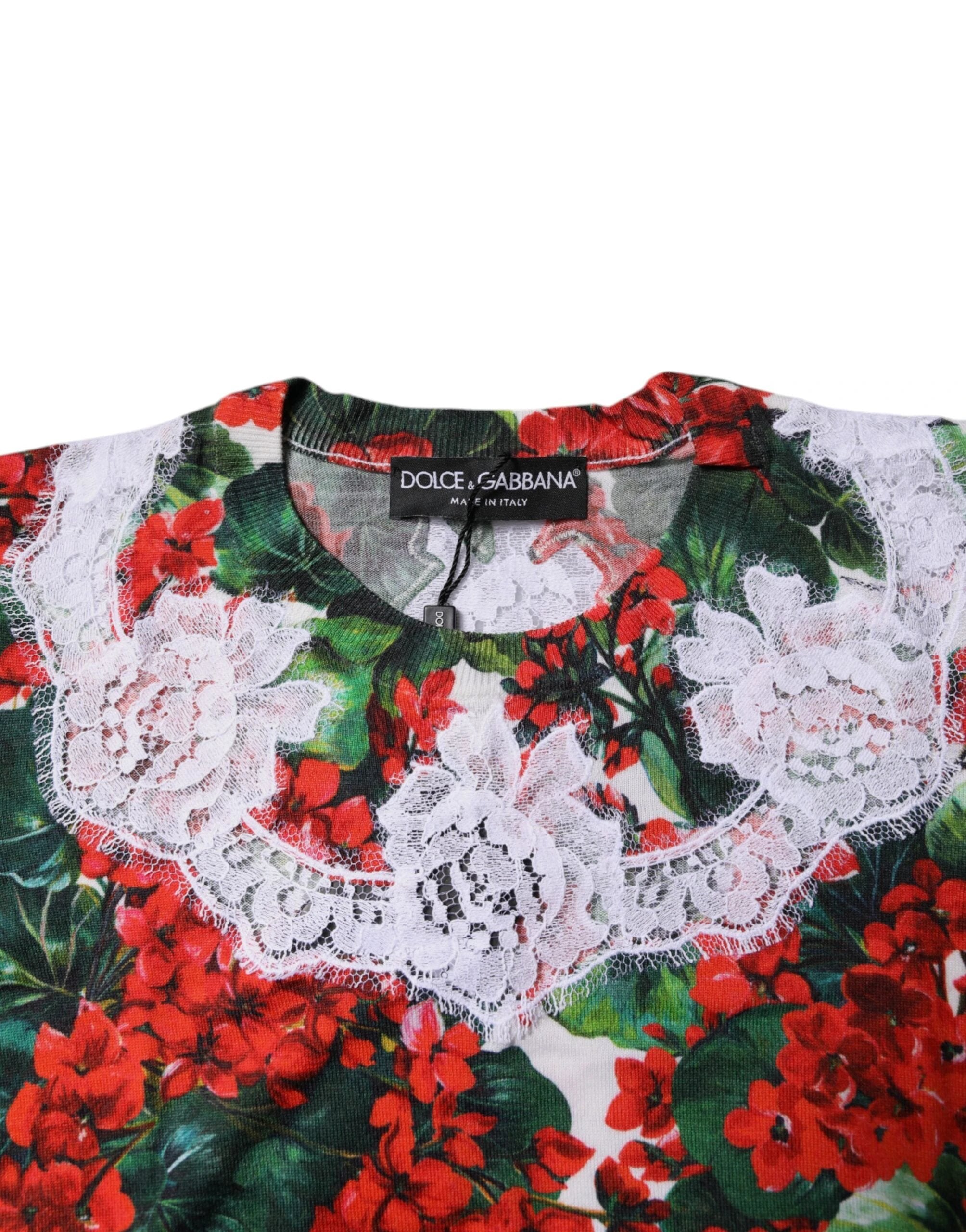 Dolce & Gabbana Multicolor Floral Lace Sleeveless Tank Top by Dolce & Gabbana