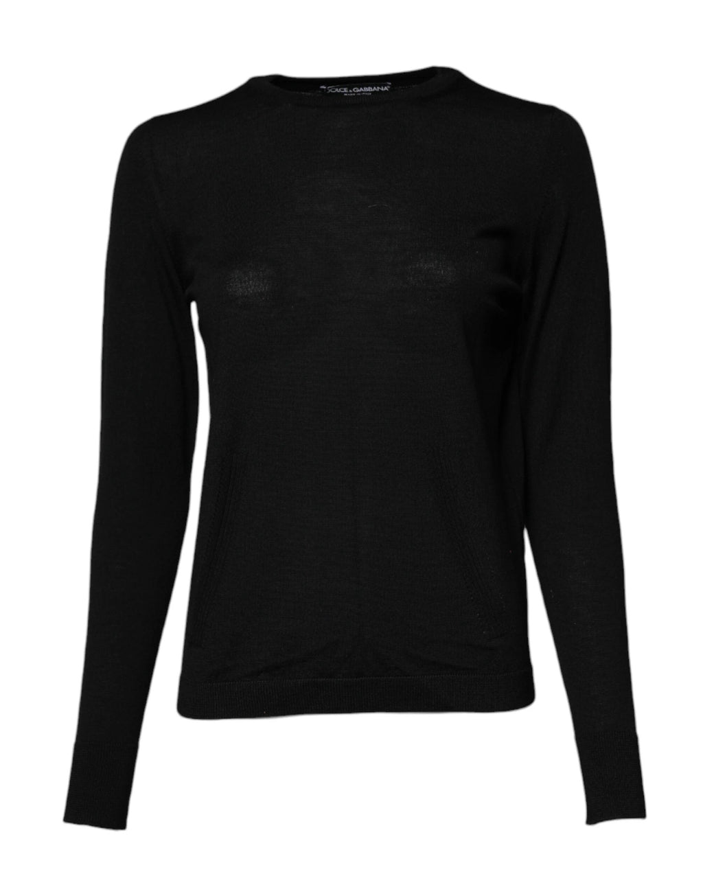 Dolce & Gabbana Black Wool Knit Crew Neck Pullover Sweater by Dolce & Gabbana