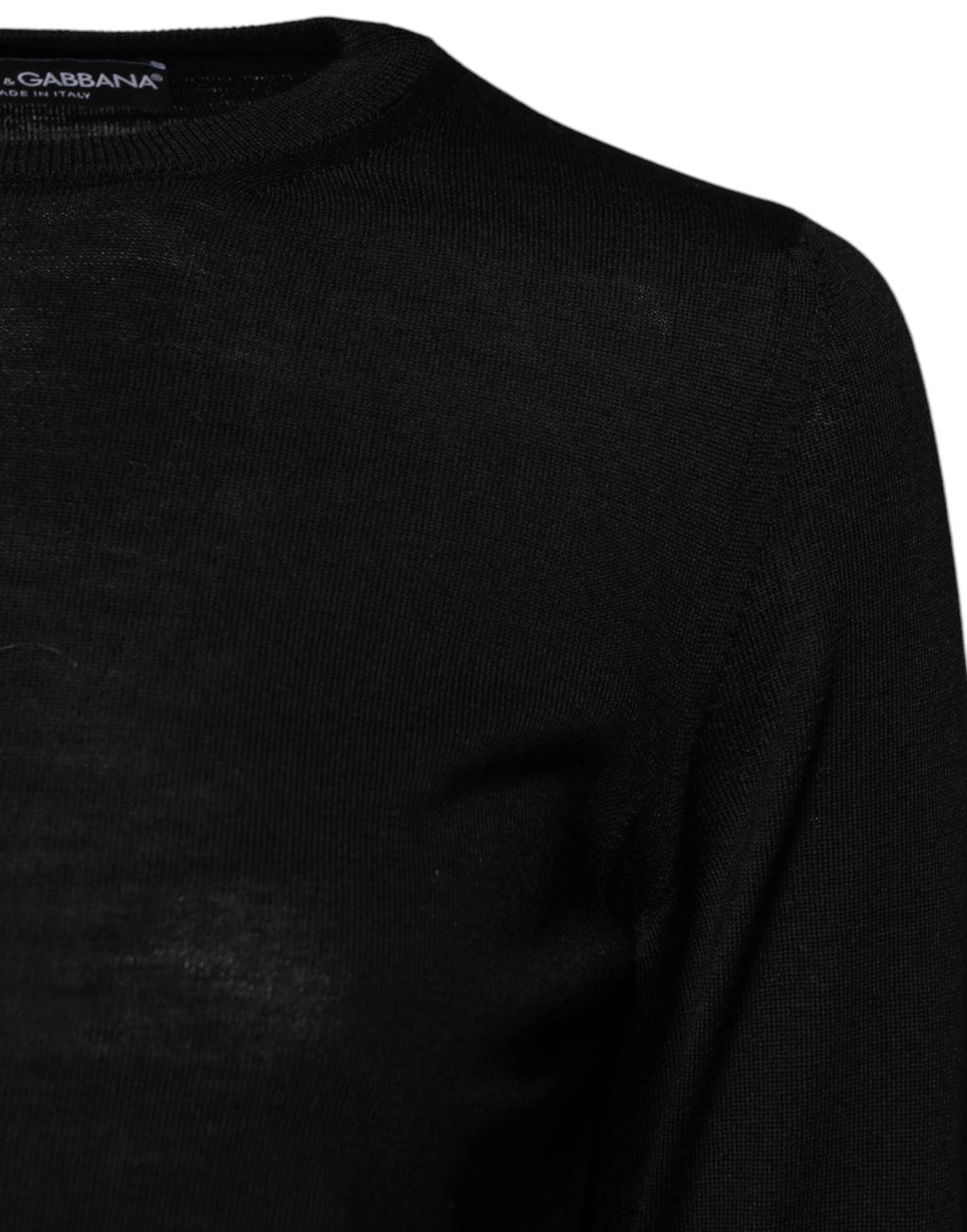 Dolce & Gabbana Black Wool Knit Crew Neck Pullover Sweater by Dolce & Gabbana