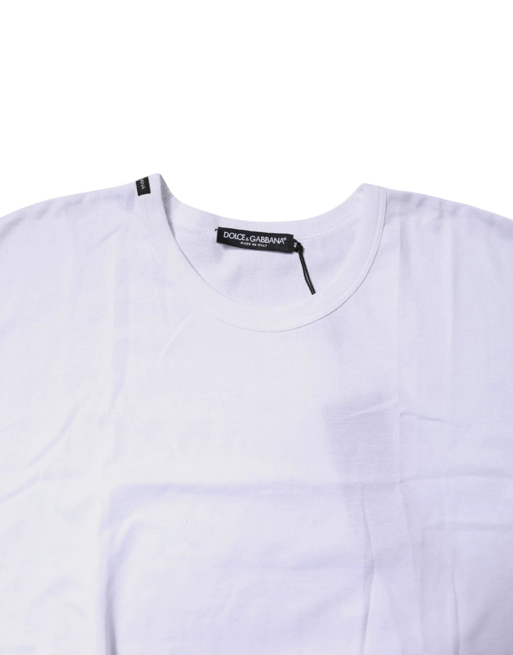 Dolce & Gabbana White Cotton Crew Neck Cropped T-shirt Top by Dolce & Gabbana