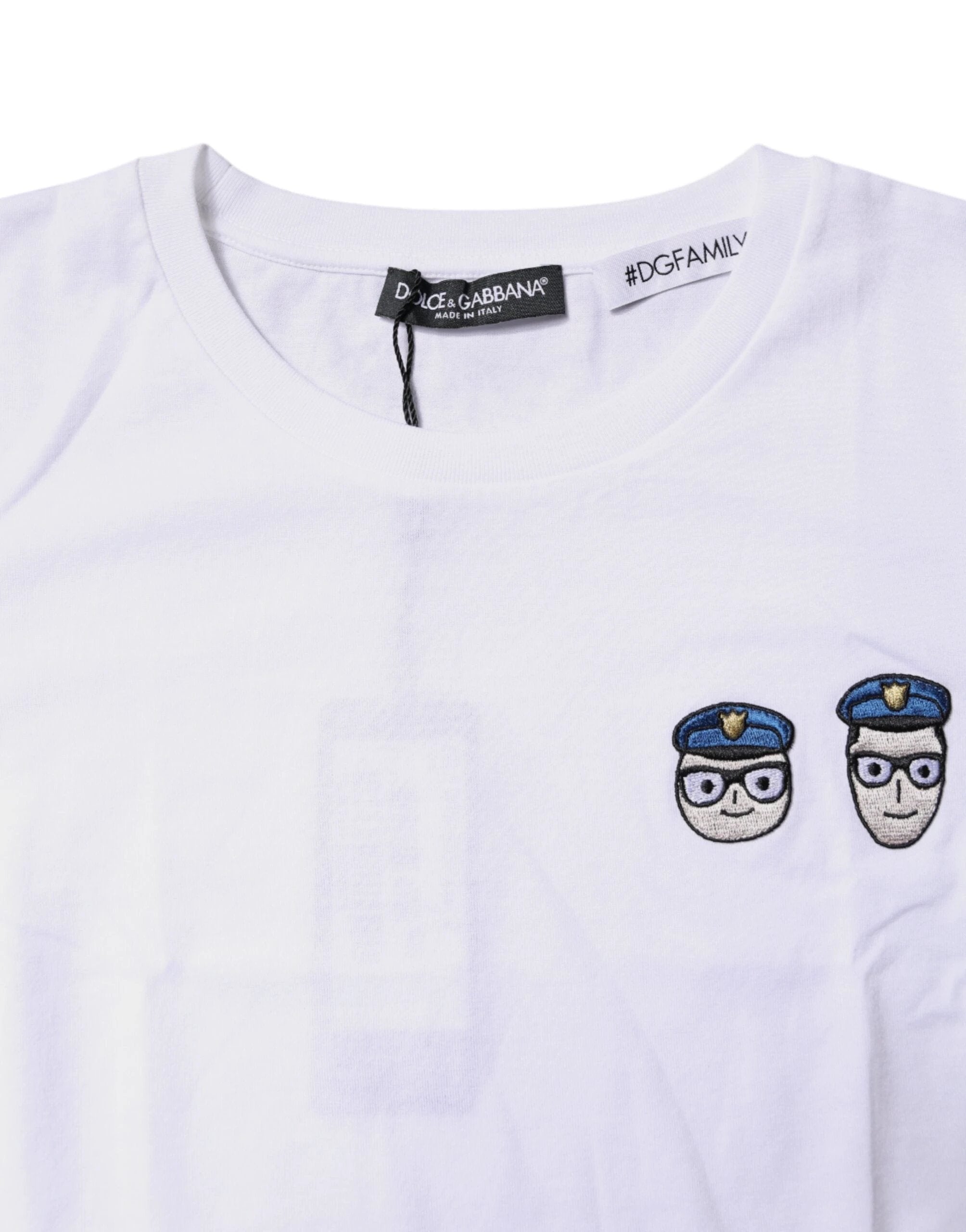 Dolce & Gabbana White #DGFamily Cotton Crew Neck T-shirt by Dolce & Gabbana