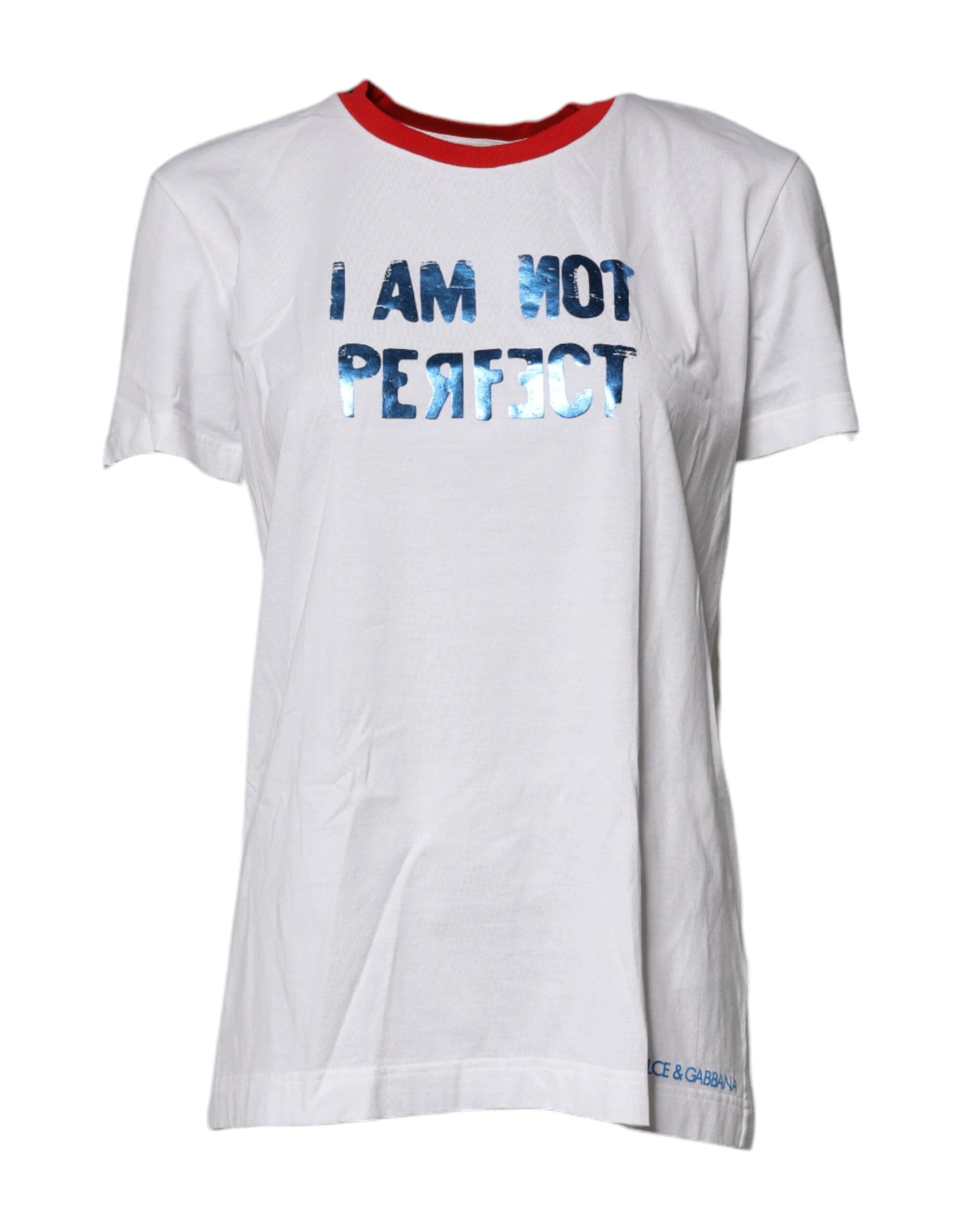 Dolce & Gabbana White Graphic Print Cotton Crew Neck T-shirt by Dolce & Gabbana