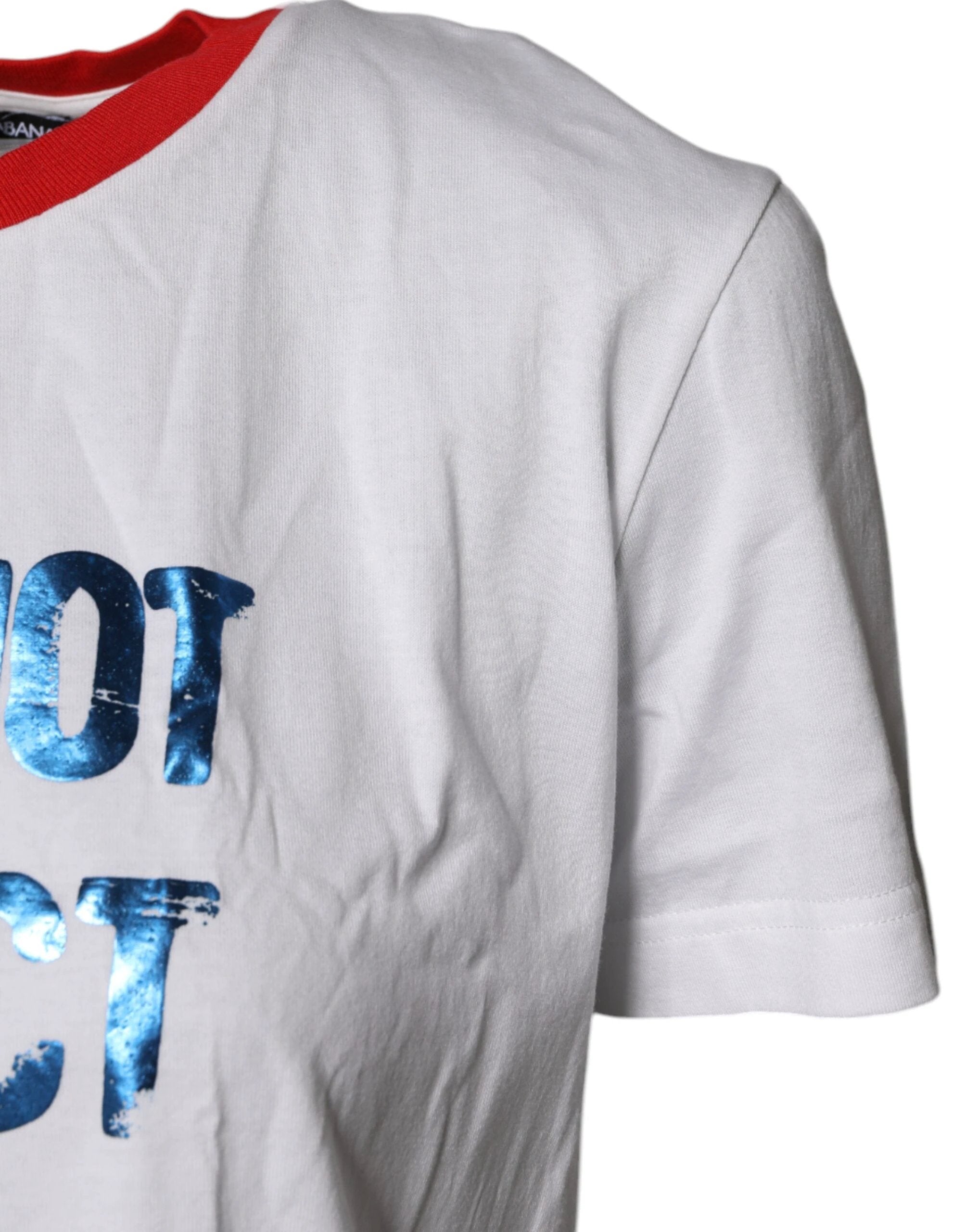 Dolce & Gabbana White Graphic Print Cotton Crew Neck T-shirt by Dolce & Gabbana