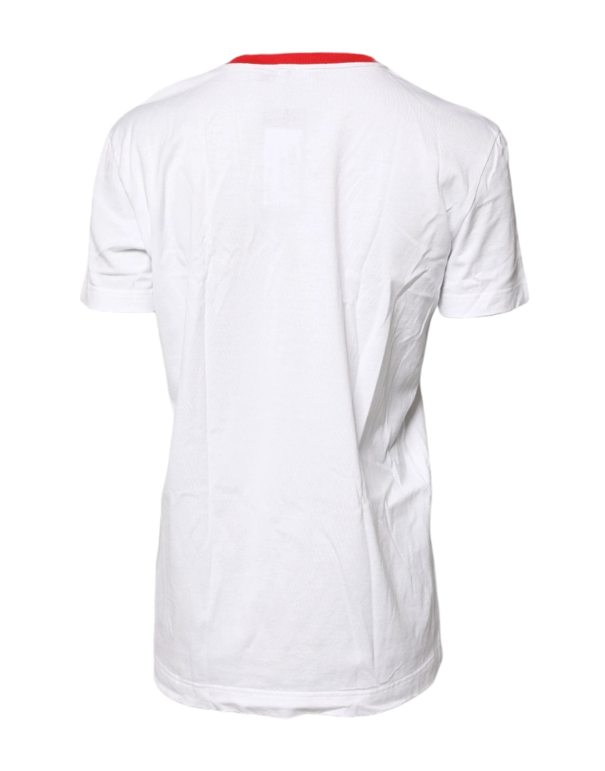 Dolce & Gabbana White Graphic Print Cotton Crew Neck T-shirt by Dolce & Gabbana