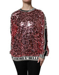 Dolce & Gabbana Pink DG Queen Sequin Pullover Sweater by Dolce & Gabbana