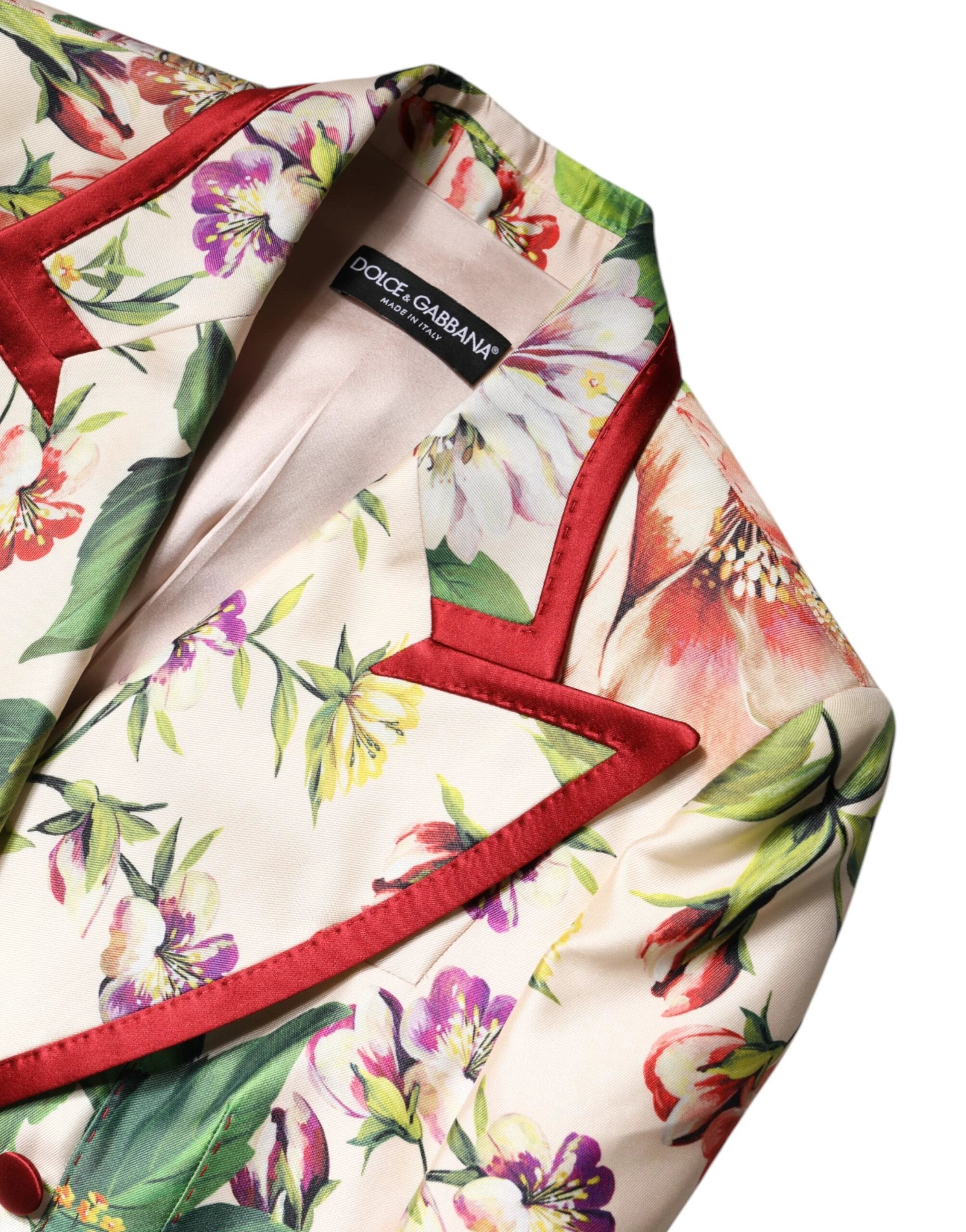 Dolce & Gabbana Multicolor Floral Double Breasted Jacket by Dolce & Gabbana