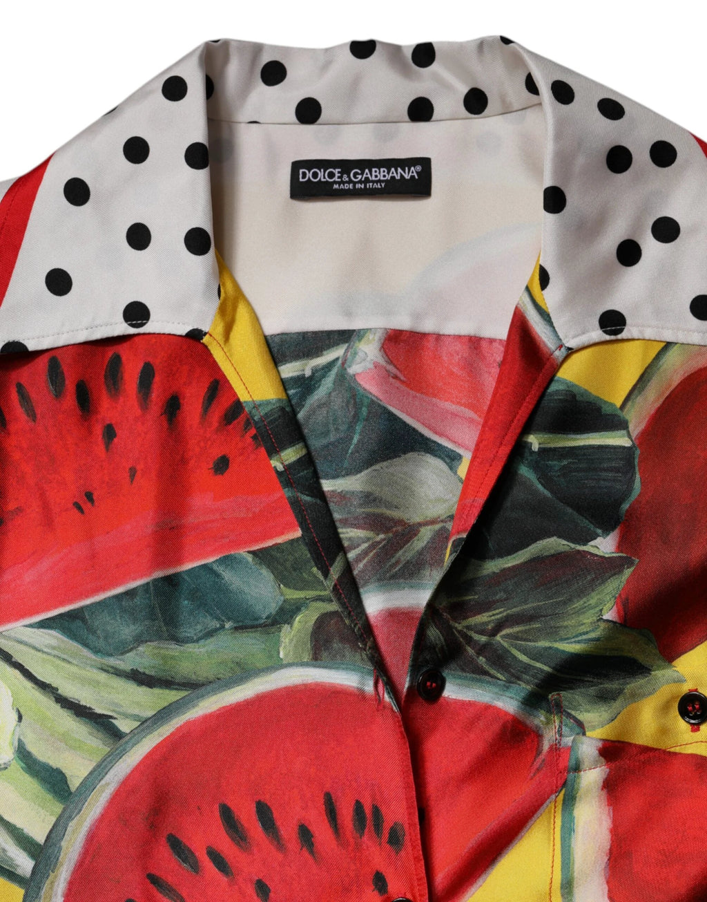 Dolce & Gabbana Multicolor Watermelon Collared Shirt Top by Dolce & Gabbana