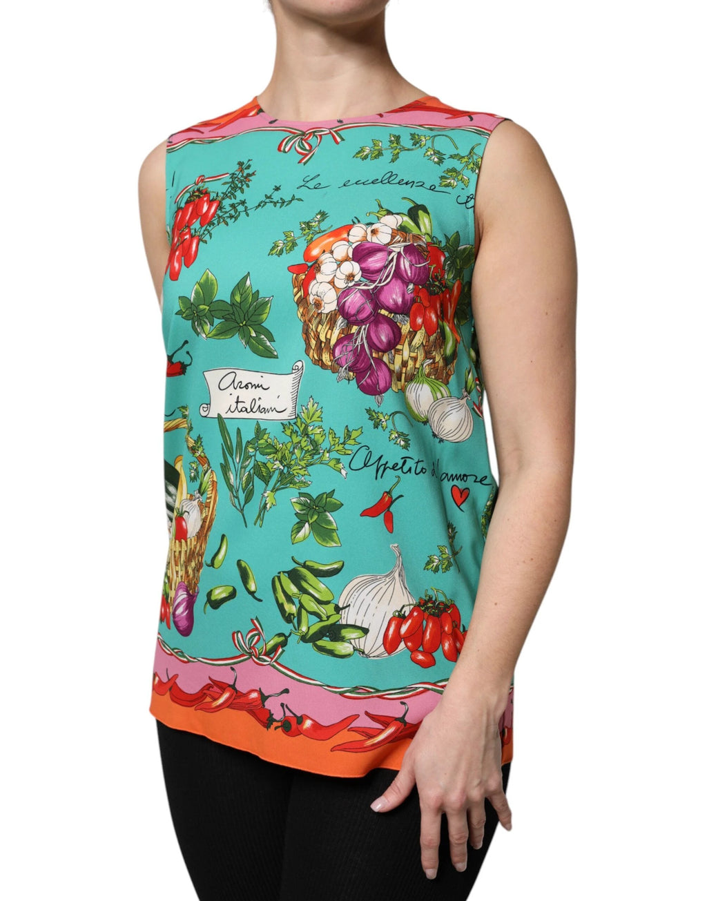 Dolce & Gabbana Multicolor Floral Silk Sleeveless Tank Top by Dolce & Gabbana