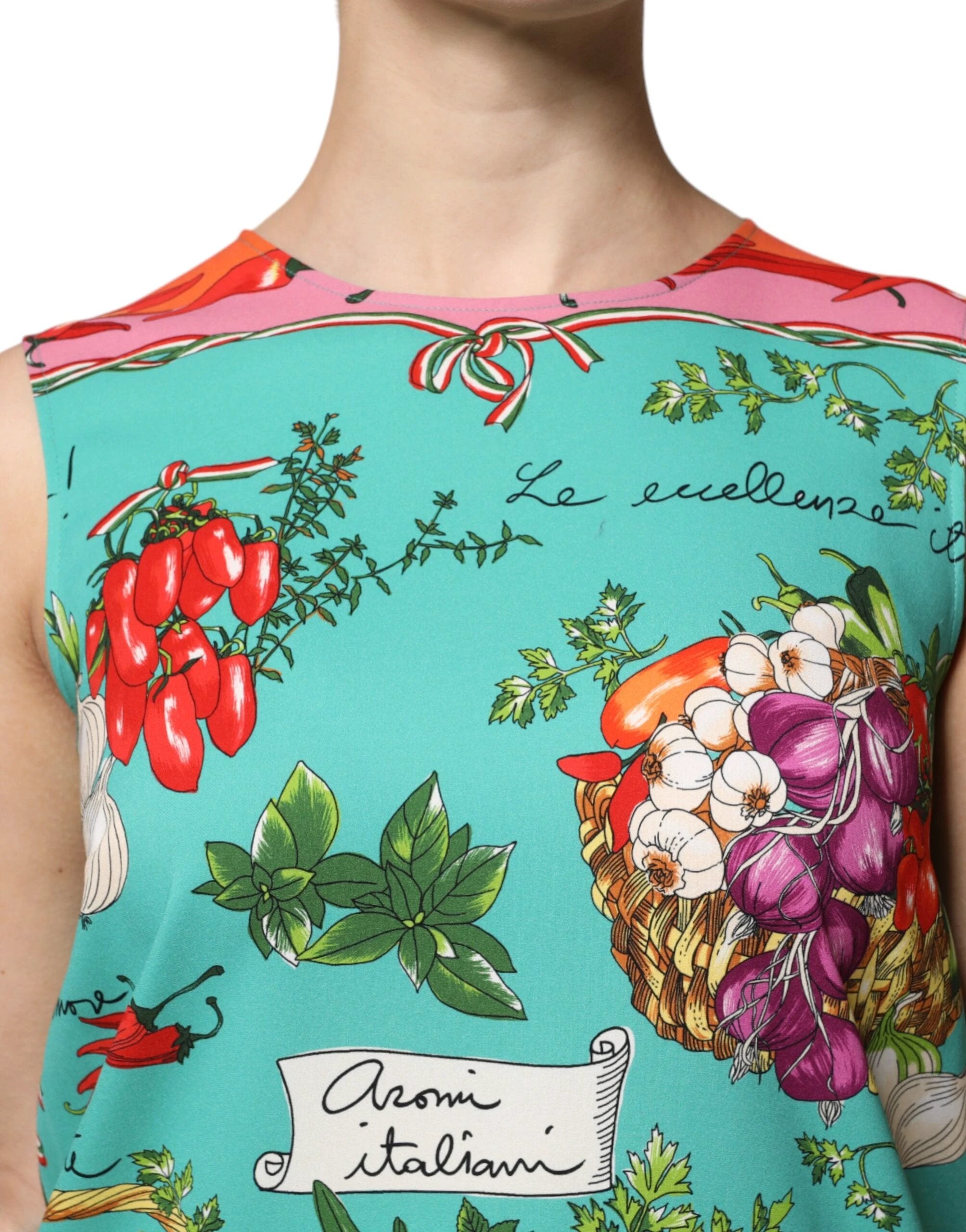 Dolce & Gabbana Multicolor Floral Silk Sleeveless Tank Top by Dolce & Gabbana