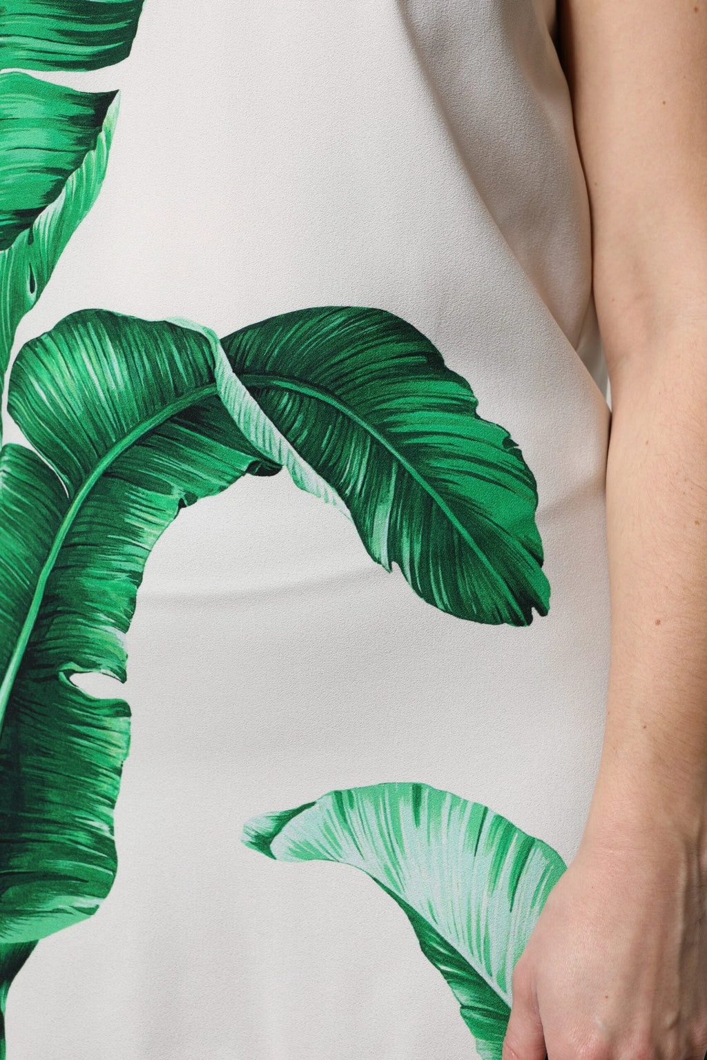 Dolce & Gabbana White Banana Leaf Print Round Neck Tank Top by Dolce & Gabbana