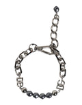 Dolce & Gabbana Silver Tone Chain Lobster Clasp Logo Gray Pearls Bracelet by Dolce & Gabbana