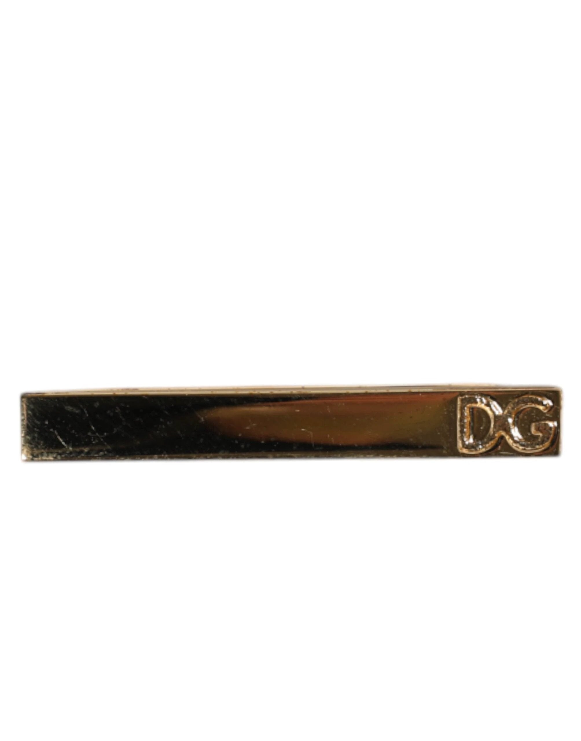 Dolce & Gabbana Gold Tone Brass Crystal Branded Accessory Tie Clip Bar by Dolce & Gabbana