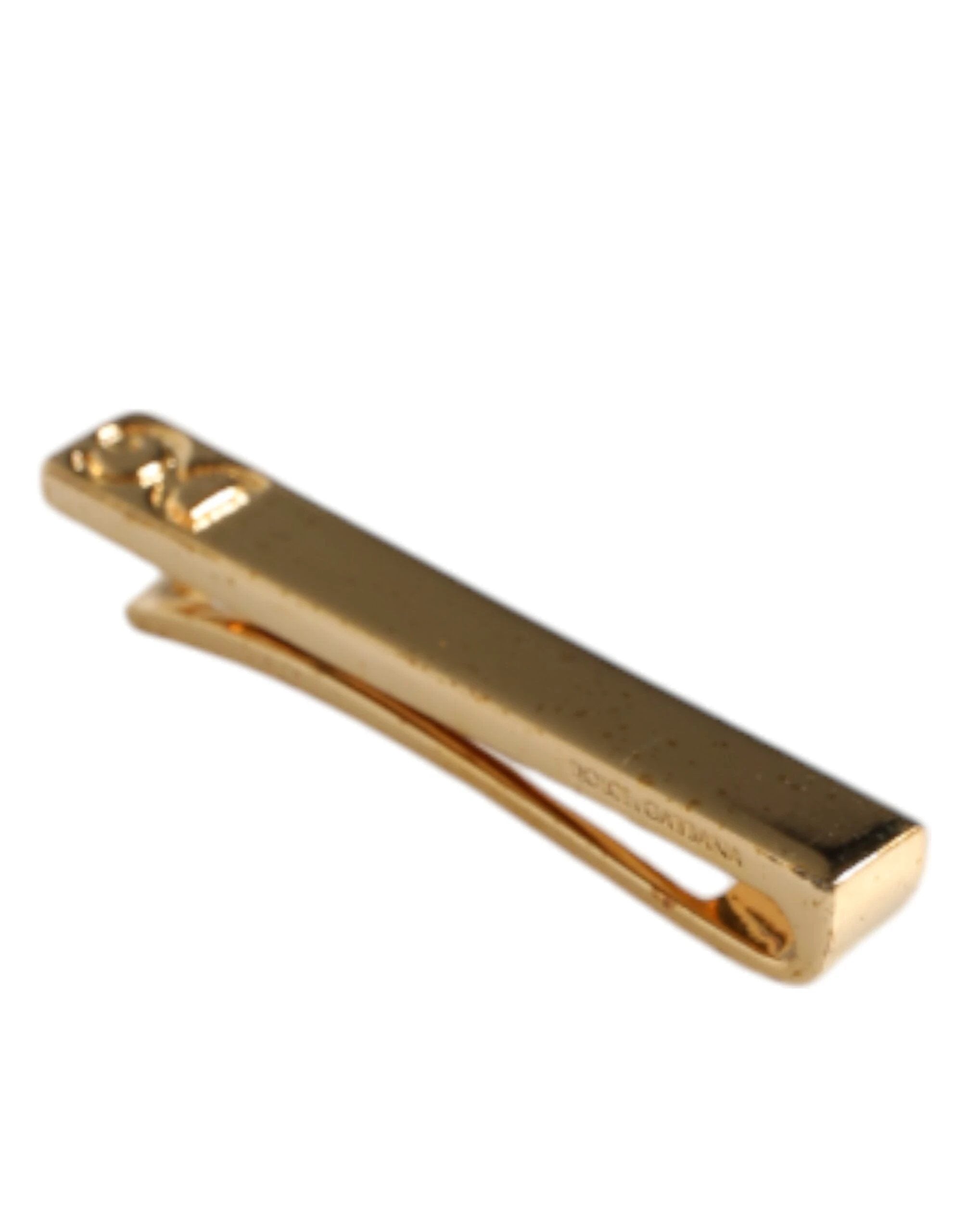 Dolce & Gabbana Gold Tone Brass Crystal Branded Accessory Tie Clip Bar by Dolce & Gabbana