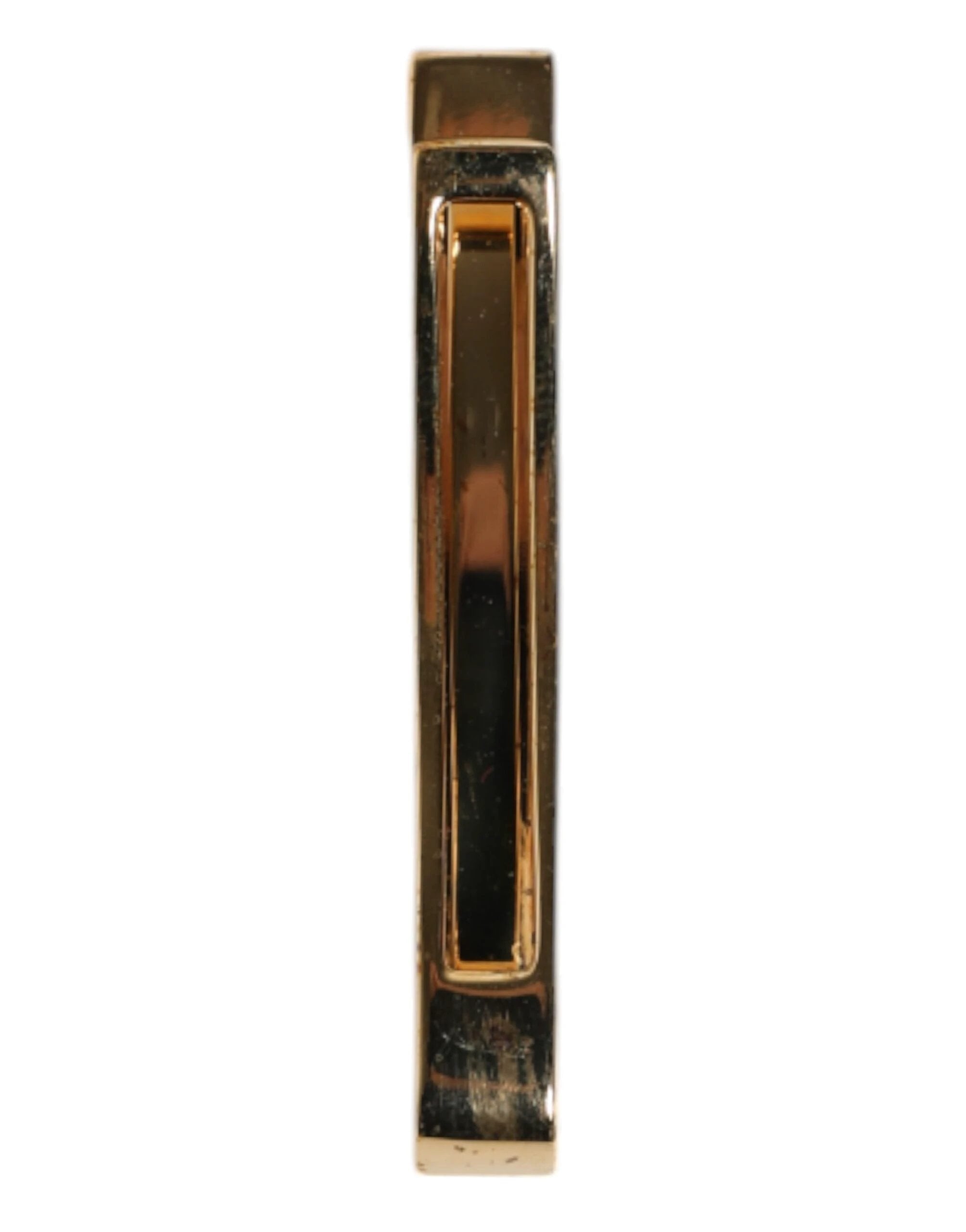 Dolce & Gabbana Gold Tone Brass Crystal Branded Accessory Tie Clip Bar by Dolce & Gabbana