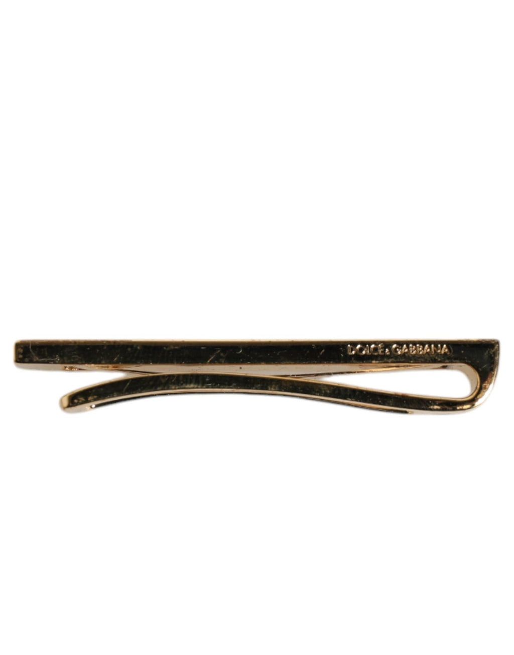 Dolce & Gabbana Gold Tone Brass Crystal Branded Accessory Tie Clip Bar by Dolce & Gabbana