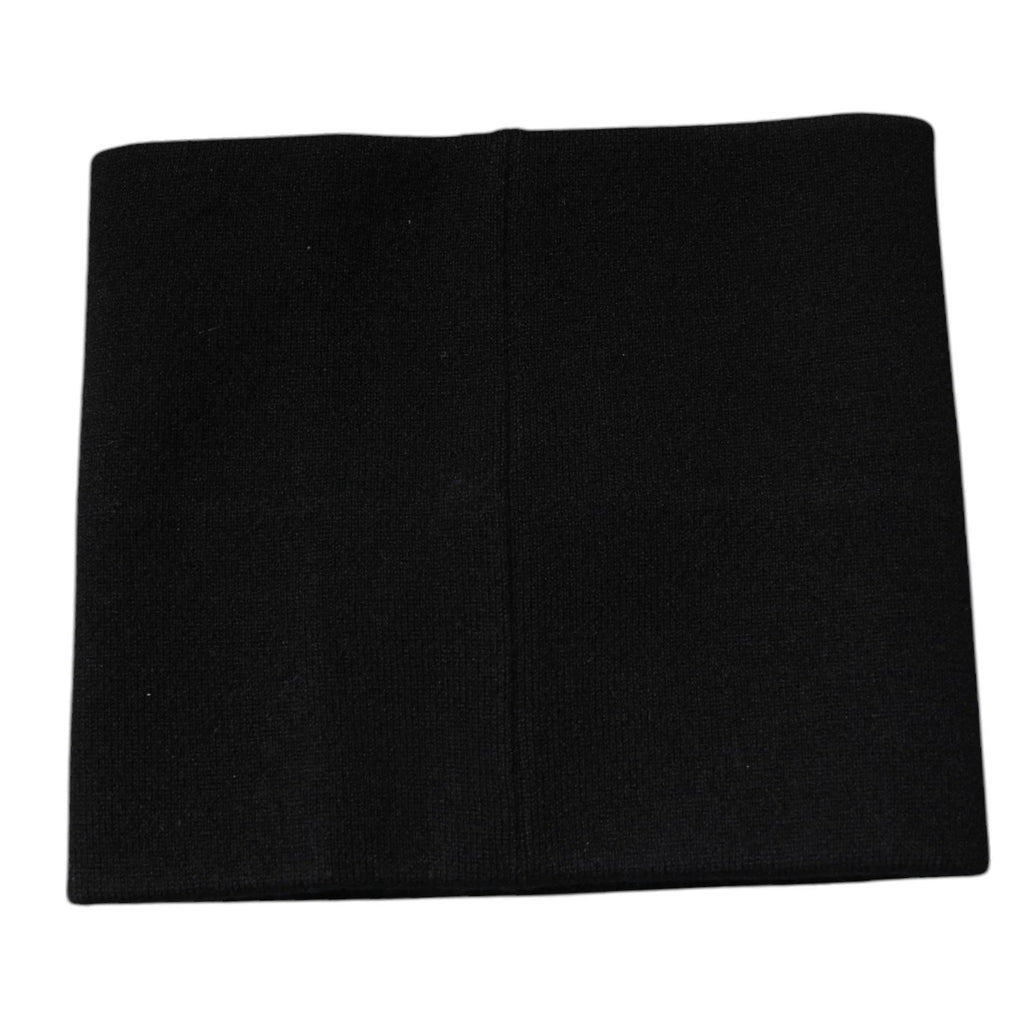 Dolce & Gabbana Black Cashmere Knitted Square Handkerchief Scarf by Dolce & Gabbana