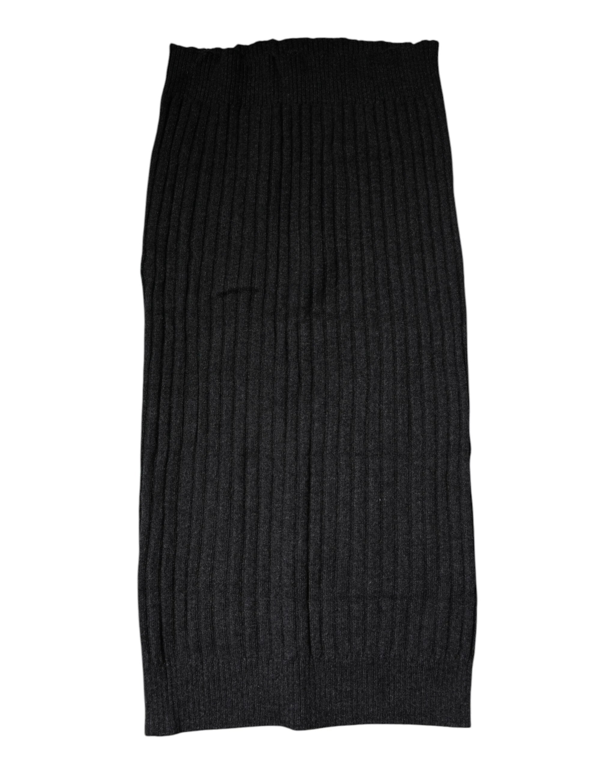 Dolce & Gabbana Black Cashmere Knitted Neck Warmer Foulard Scarf by Dolce & Gabbana